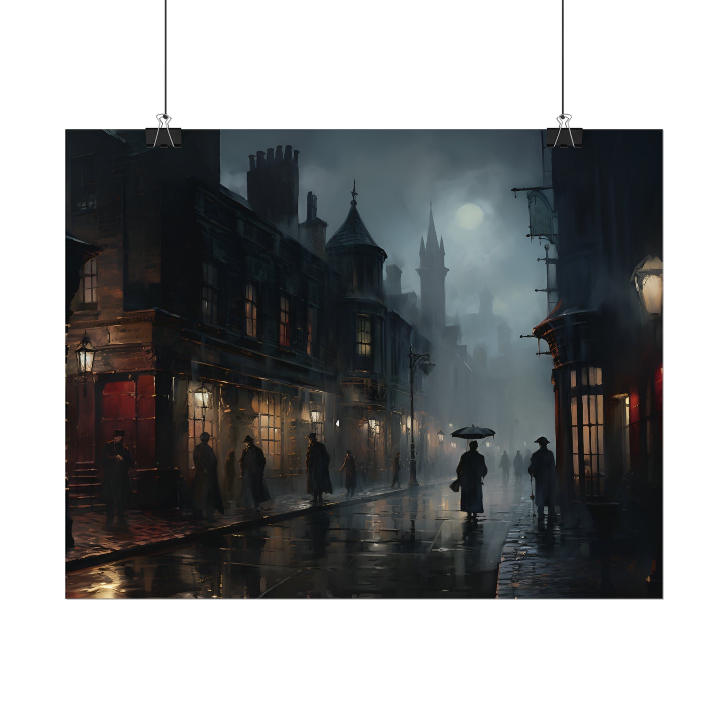 Victorian London Print, London Skyline Poster, Cityscape, Vintage Art Print, Gothic Architecture, Gothic Wall Art, Dickensian Home Decor