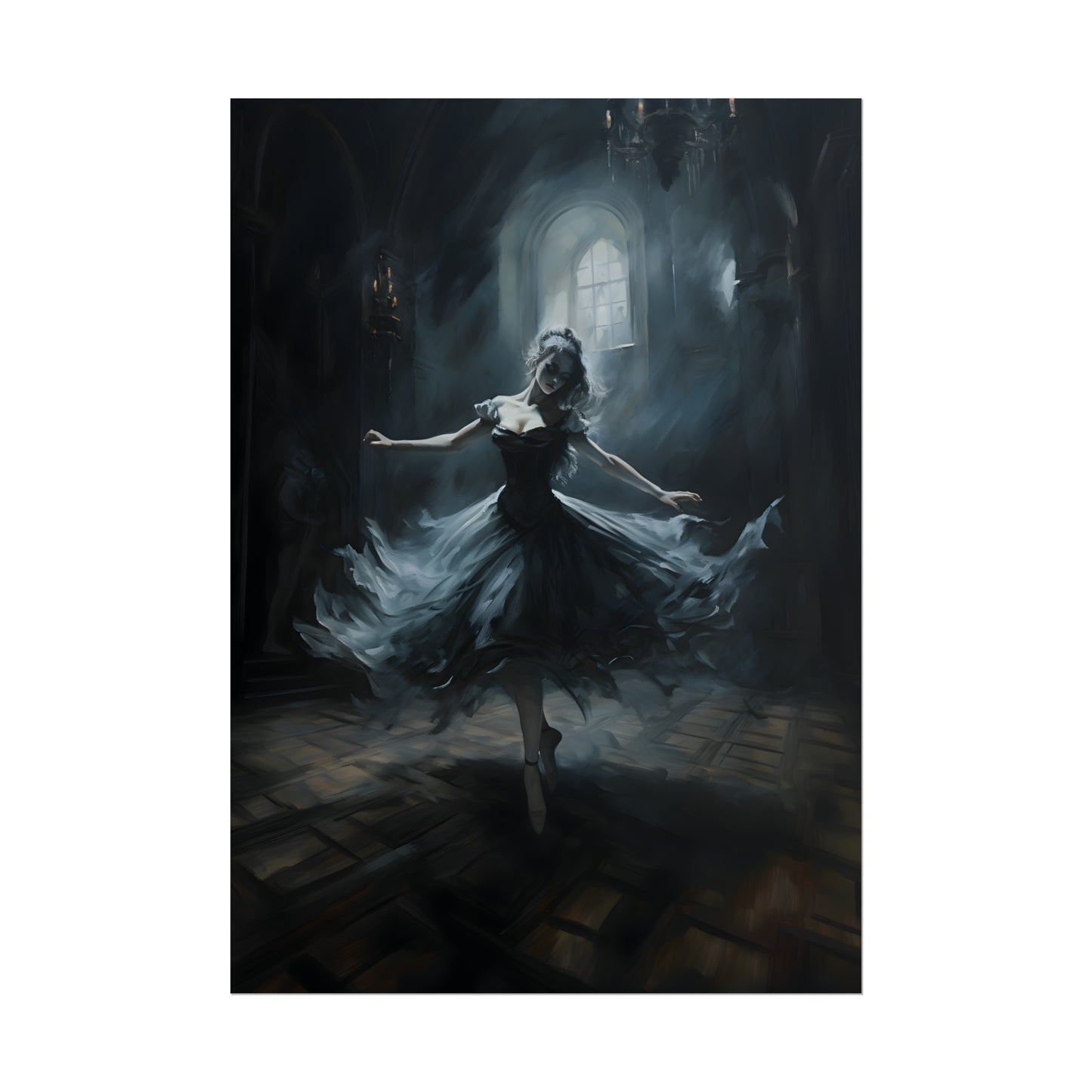 Gothic Ballerina, Vintage Poster, Art Poster Print, Dark Academia, Gothic Victorian, 10x8 Gothic Art Print, Home Decor,
