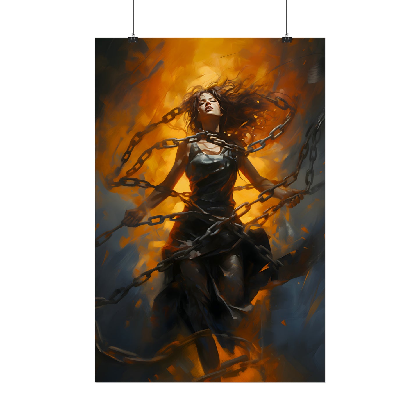 Breaking Free Art Print, Empowerment Wall Art, Female Strength Poster, Feminine Gift, Independence Oil Painting, Powerful Home Decor, Self Love Piece