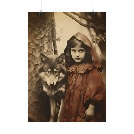 Little Red Riding Hood, Red Riding Hood Poster, Fairy Tale Art Print, Vintage Art Print, Vintage Photography Print, Fairy Tale Poster