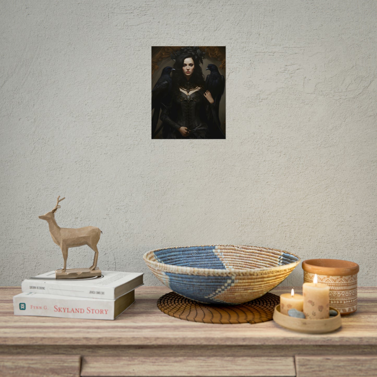 Raven Queen, Gothic Home Decor, Dark Academia Print, Vintage Style Poster, Occult Art, Gothic Wall Art, Raven Print