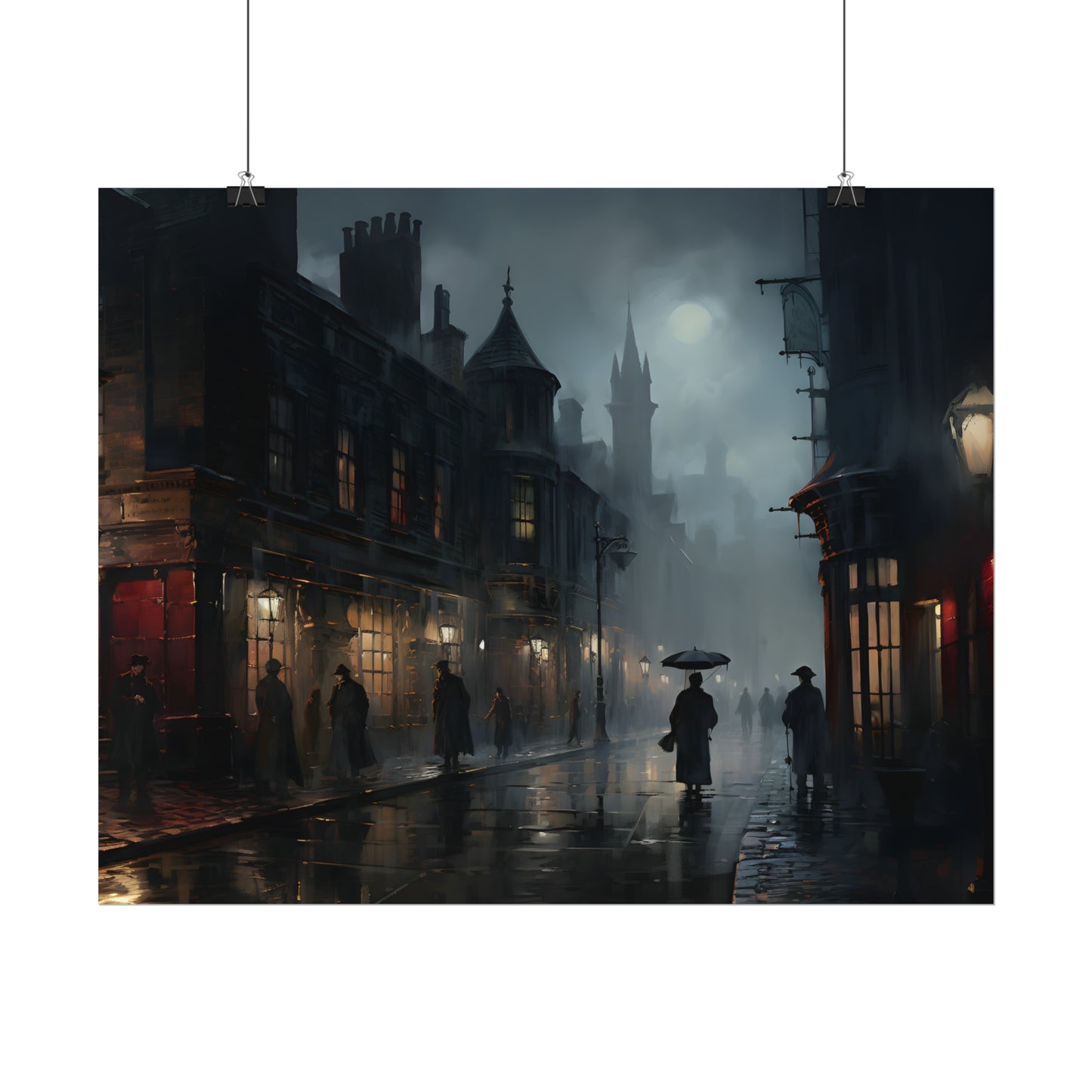 Victorian London Print, London Skyline Poster, Cityscape, Vintage Art Print, Gothic Architecture, Gothic Wall Art, Dickensian Home Decor