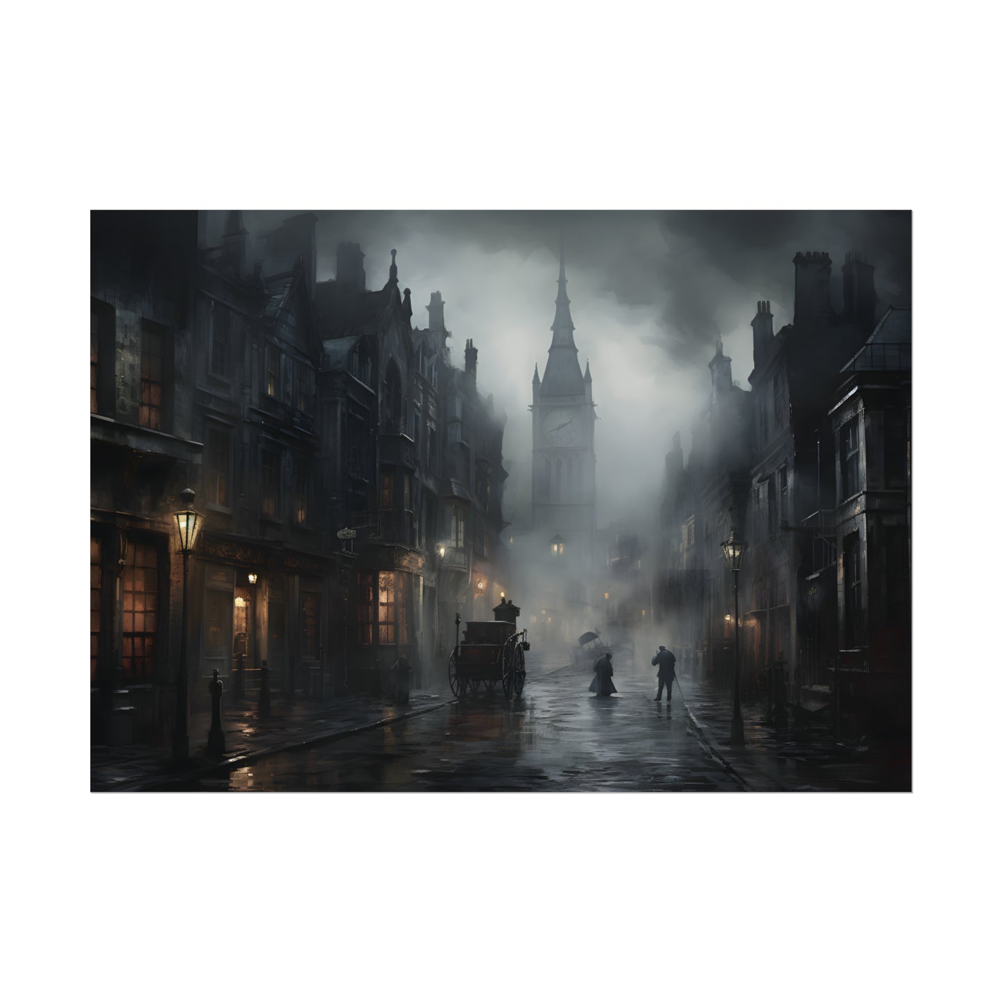 Victorian London Print, London Poster, London cityscape, London Skyline, Vintage Art Print, Gothic Architecture, Gothic Wall Art