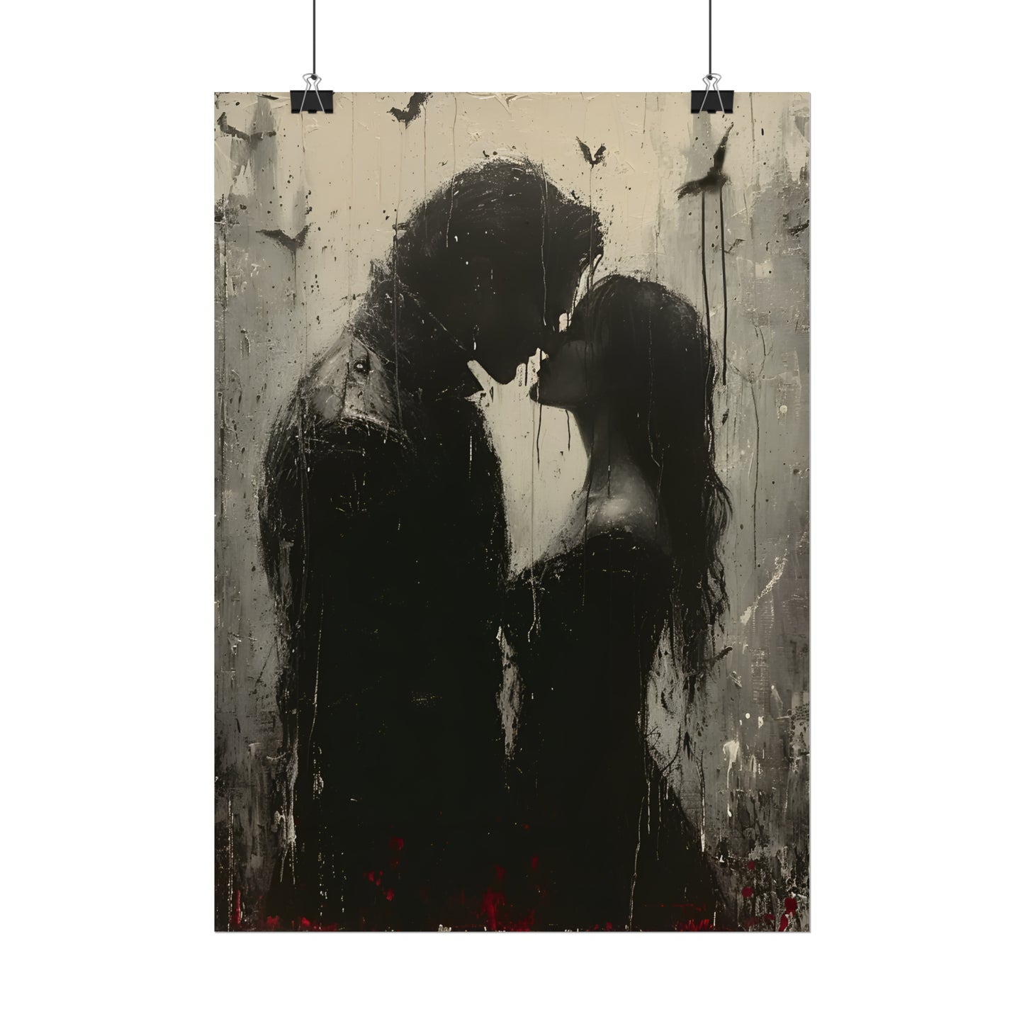 A Gothic Rendezvous, Dark Romance, Gothic Valentines, Gothic Gift, Dark Home Decor, Gothic Wall Art, Art Print, Vampire Poster, Gothic Art