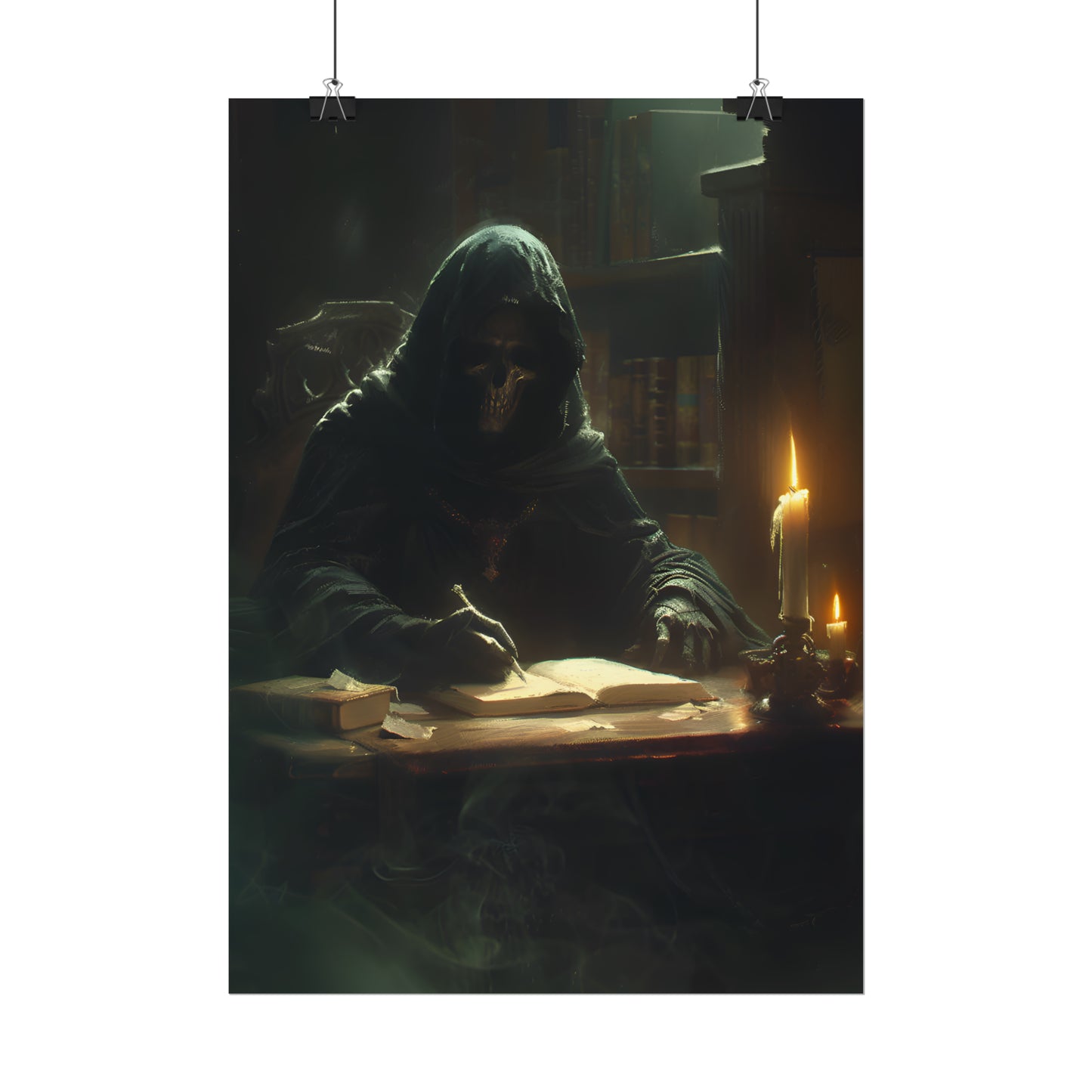 Grim Reaper Poster, Victorian Style Print, Gothic Art Painting, Gothic Home Decor, Dark Academia, Edgar Allan Poe Wall Art