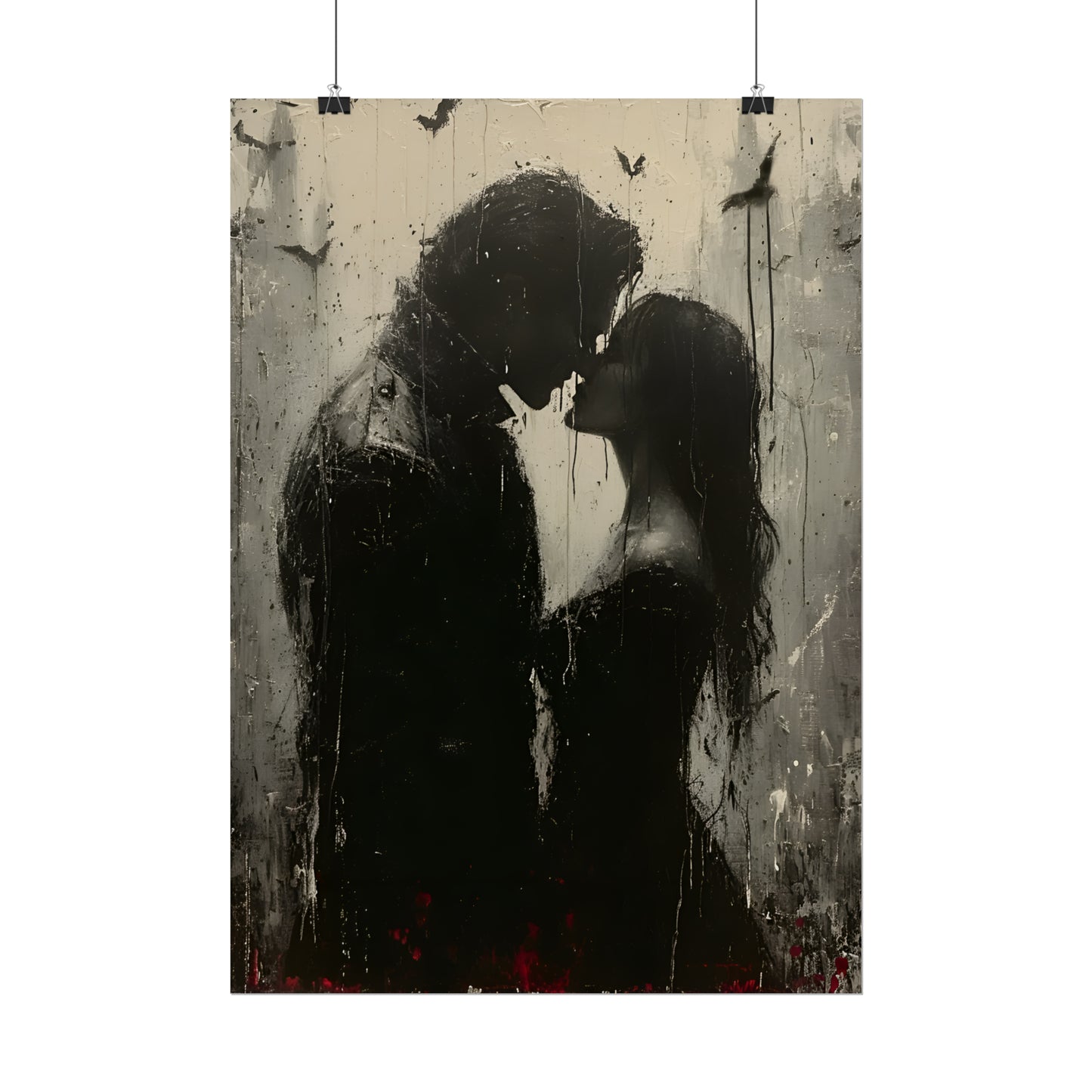 A Gothic Rendezvous, Dark Romance, Gothic Valentines, Gothic Gift, Dark Home Decor, Gothic Wall Art, Art Print, Vampire Poster, Gothic Art