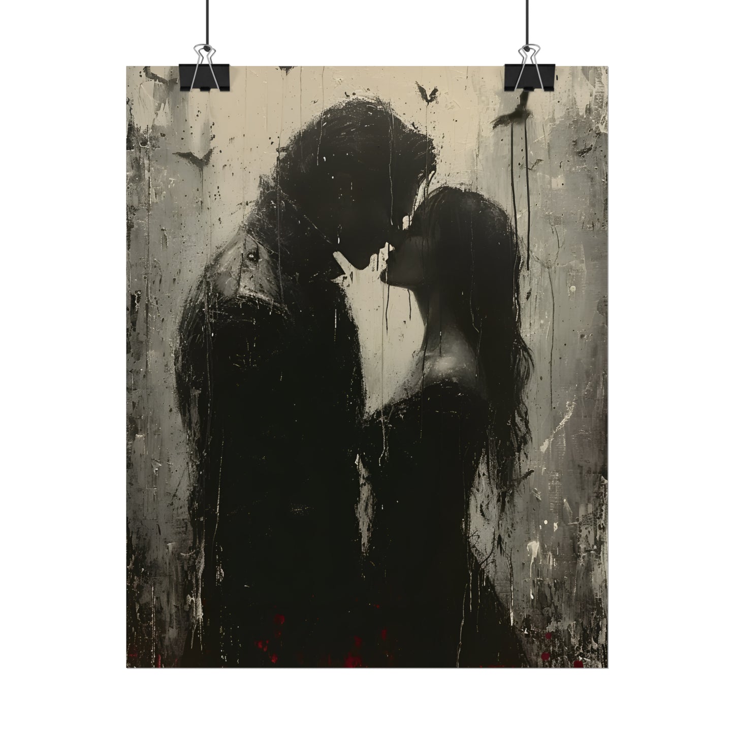A Gothic Rendezvous, Dark Romance, Gothic Valentines, Gothic Gift, Dark Home Decor, Gothic Wall Art, Art Print, Vampire Poster, Gothic Art