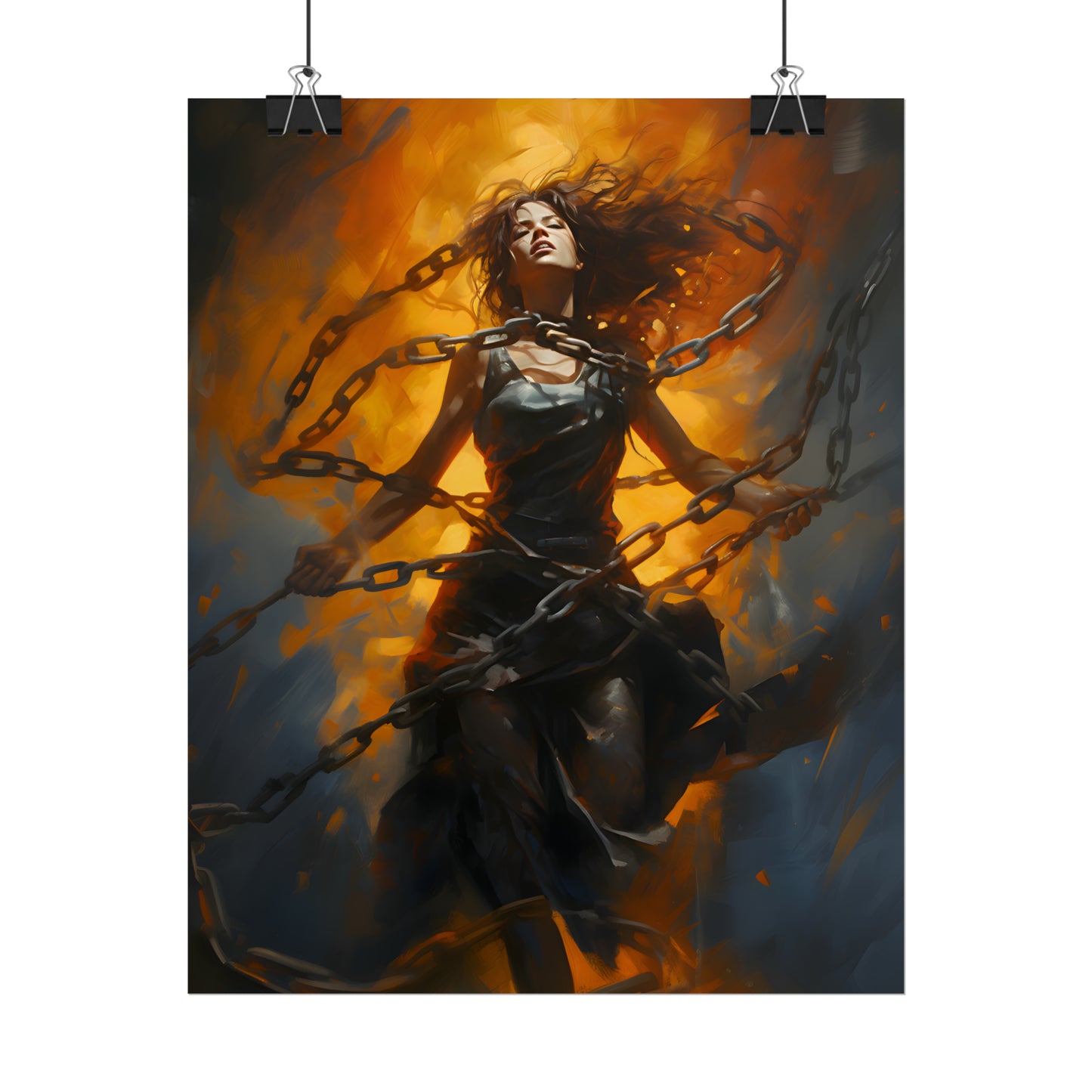 Breaking Free Art Print, Empowerment Wall Art, Female Strength Poster, Feminine Gift, Independence Oil Painting, Powerful Home Decor, Self Love Piece