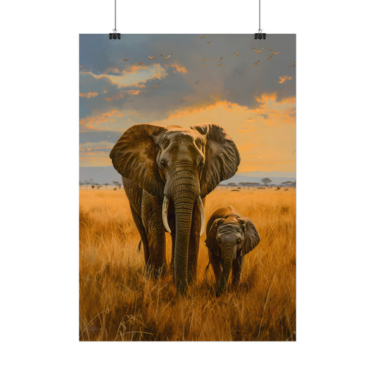African Elephant Painting, Elephant Picture, Gift For Elephant Lover, Animal Oil Painting, Wildlife Wall Art, African Elephant Poster,