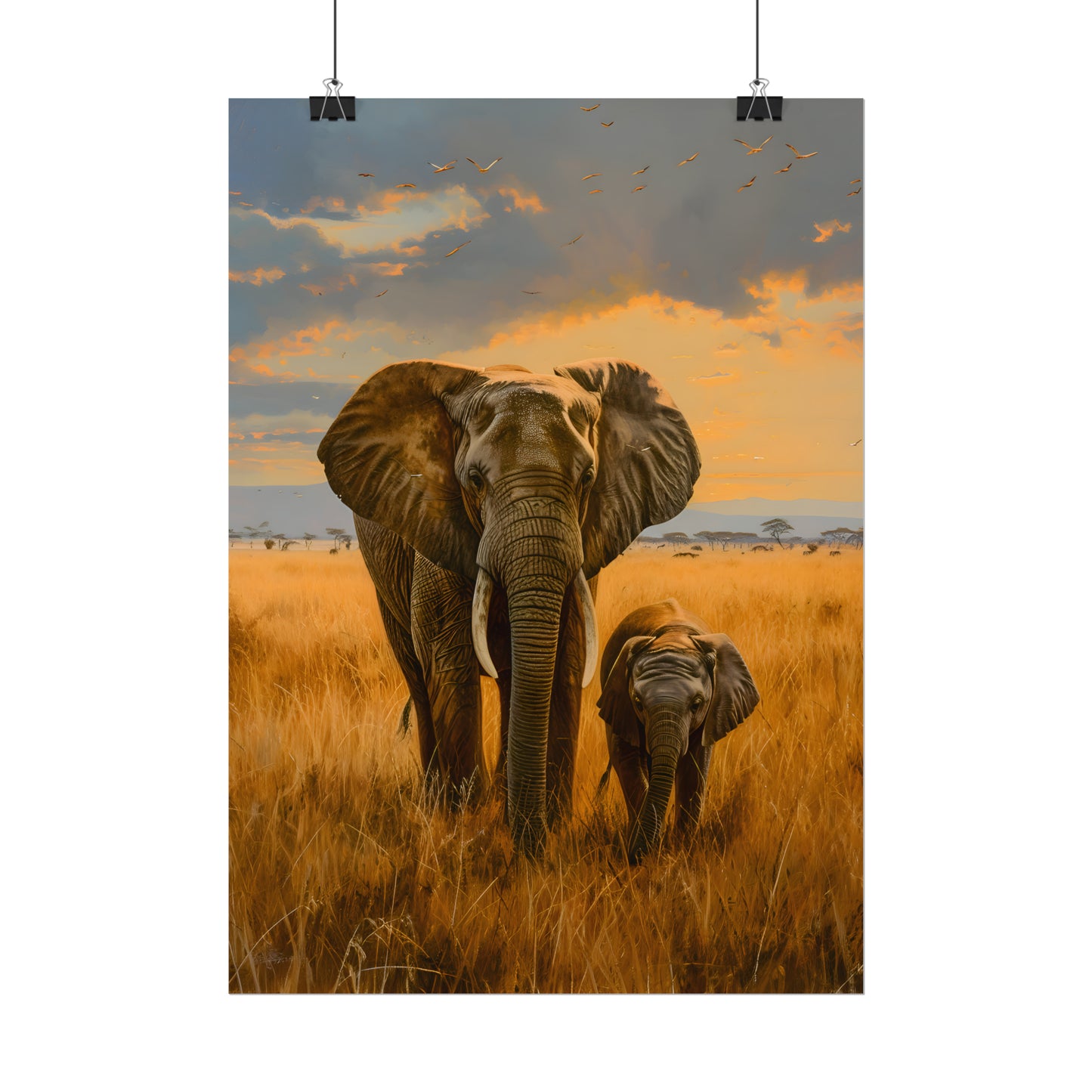 African Elephant Painting, Elephant Picture, Gift For Elephant Lover, Animal Oil Painting, Wildlife Wall Art, African Elephant Poster,