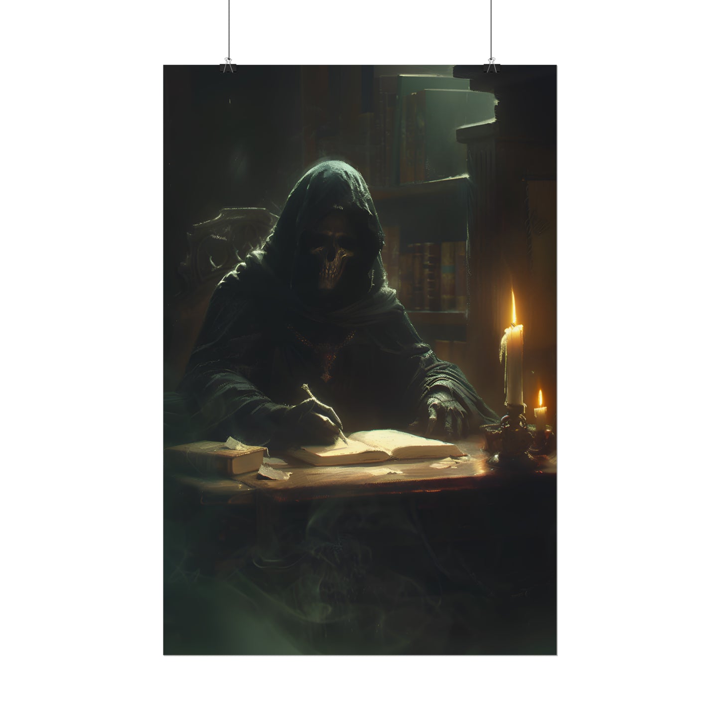 Grim Reaper Poster, Victorian Style Print, Gothic Art Painting, Gothic Home Decor, Dark Academia, Edgar Allan Poe Wall Art