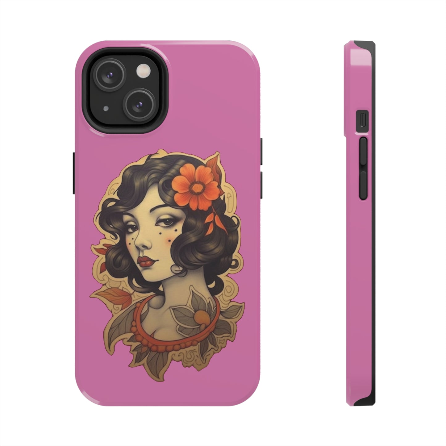Tough Phone Case Vintage Tattoo Lady Design