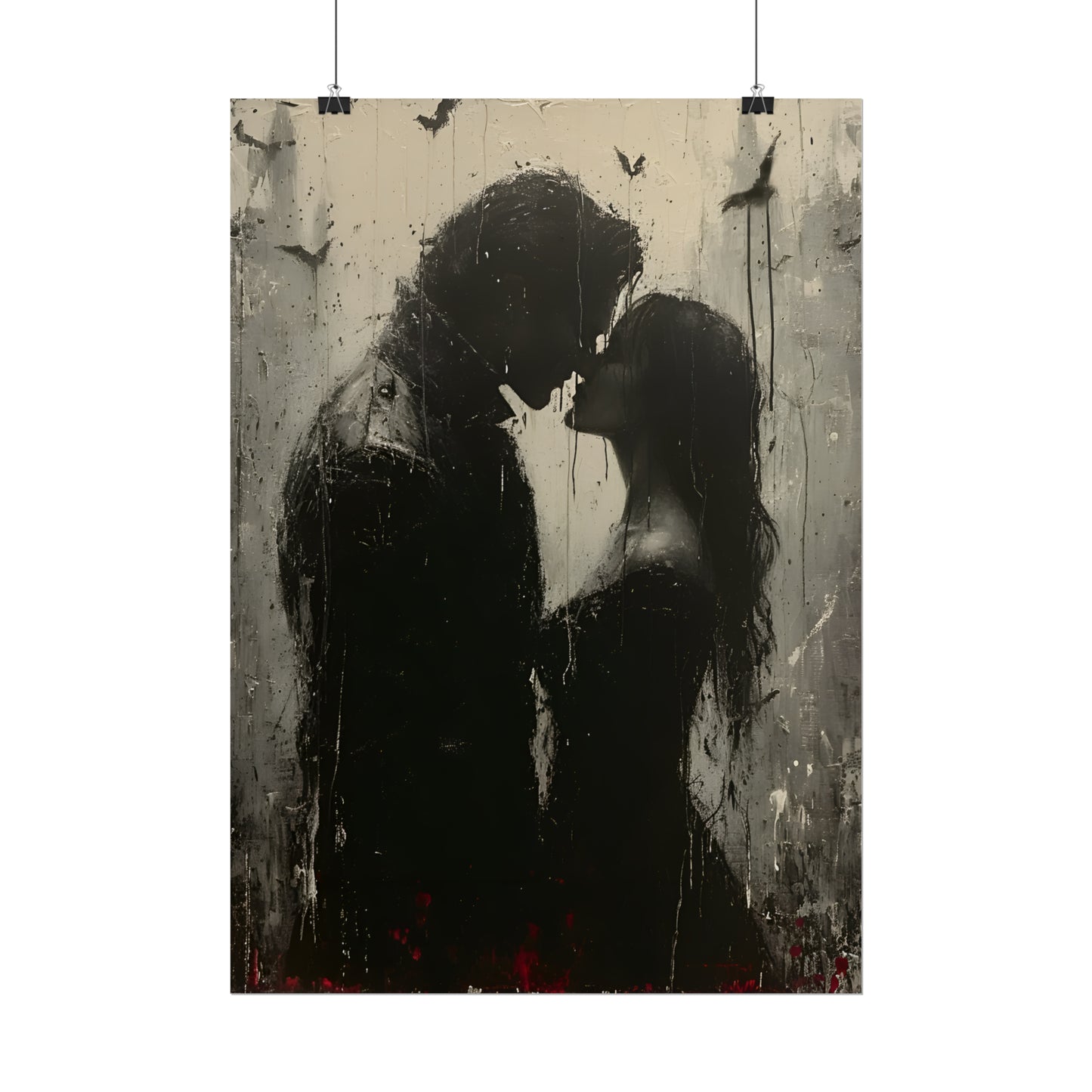 A Gothic Rendezvous, Dark Romance, Gothic Valentines, Gothic Gift, Dark Home Decor, Gothic Wall Art, Art Print, Vampire Poster, Gothic Art