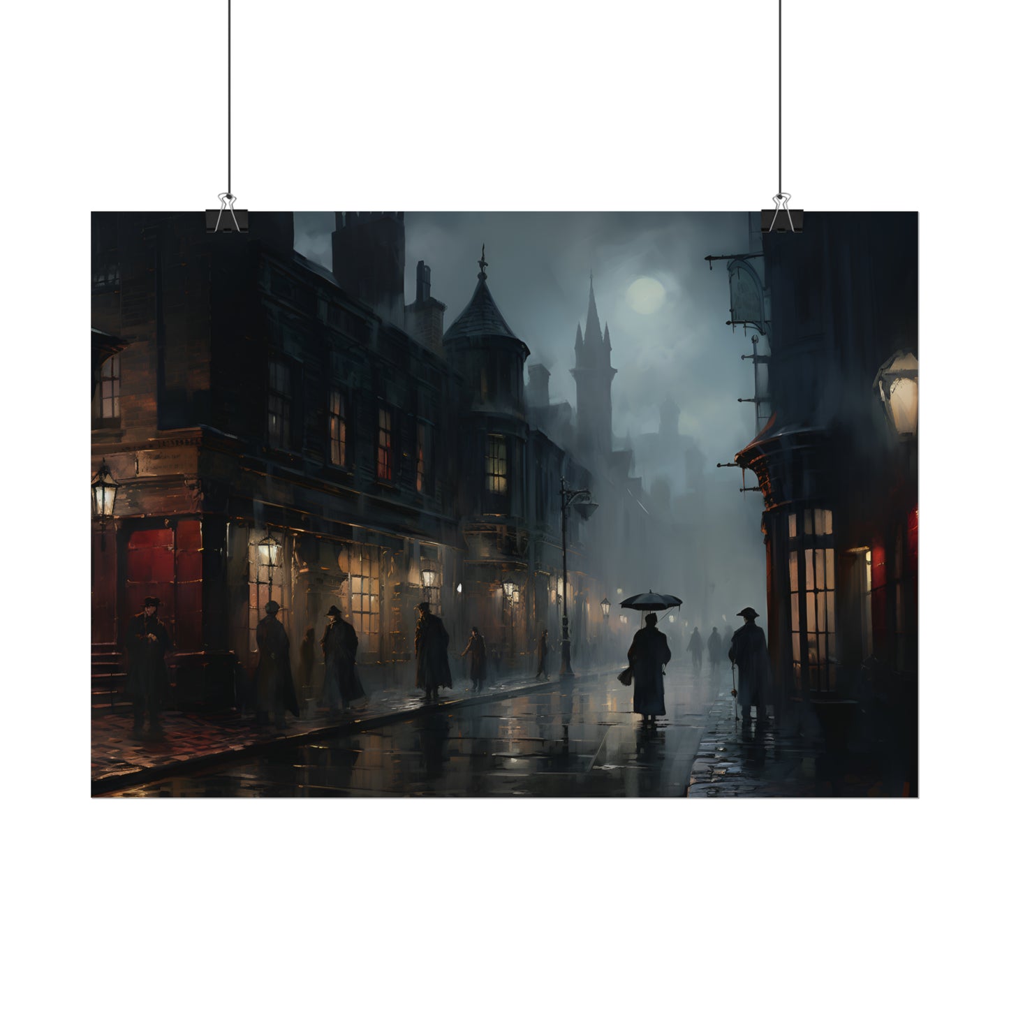 Victorian London Print, London Skyline Poster, Cityscape, Vintage Art Print, Gothic Architecture, Gothic Wall Art, Dickensian Home Decor