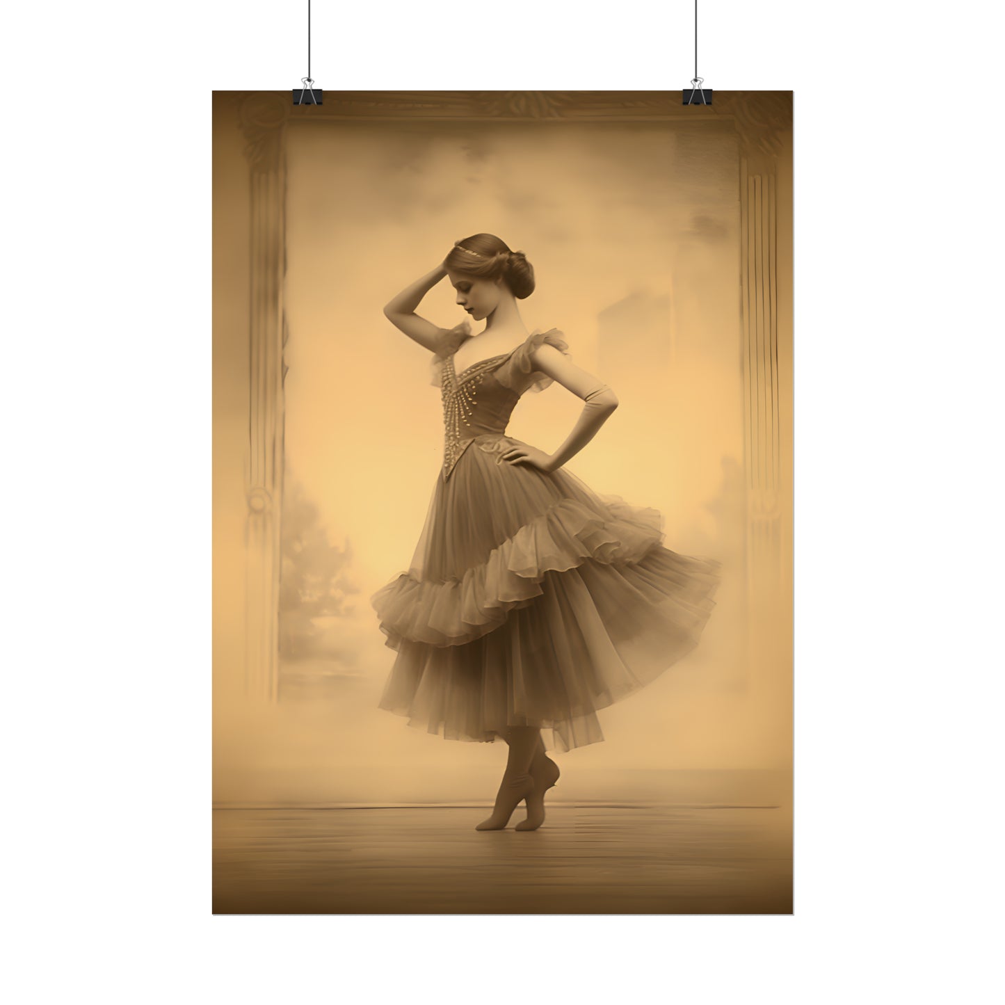 Victorian Ballerina Print, Vintage Style Ballerina, Classic Elegant Photo, Beautiful Dancer Painting, Antique Looking Picture