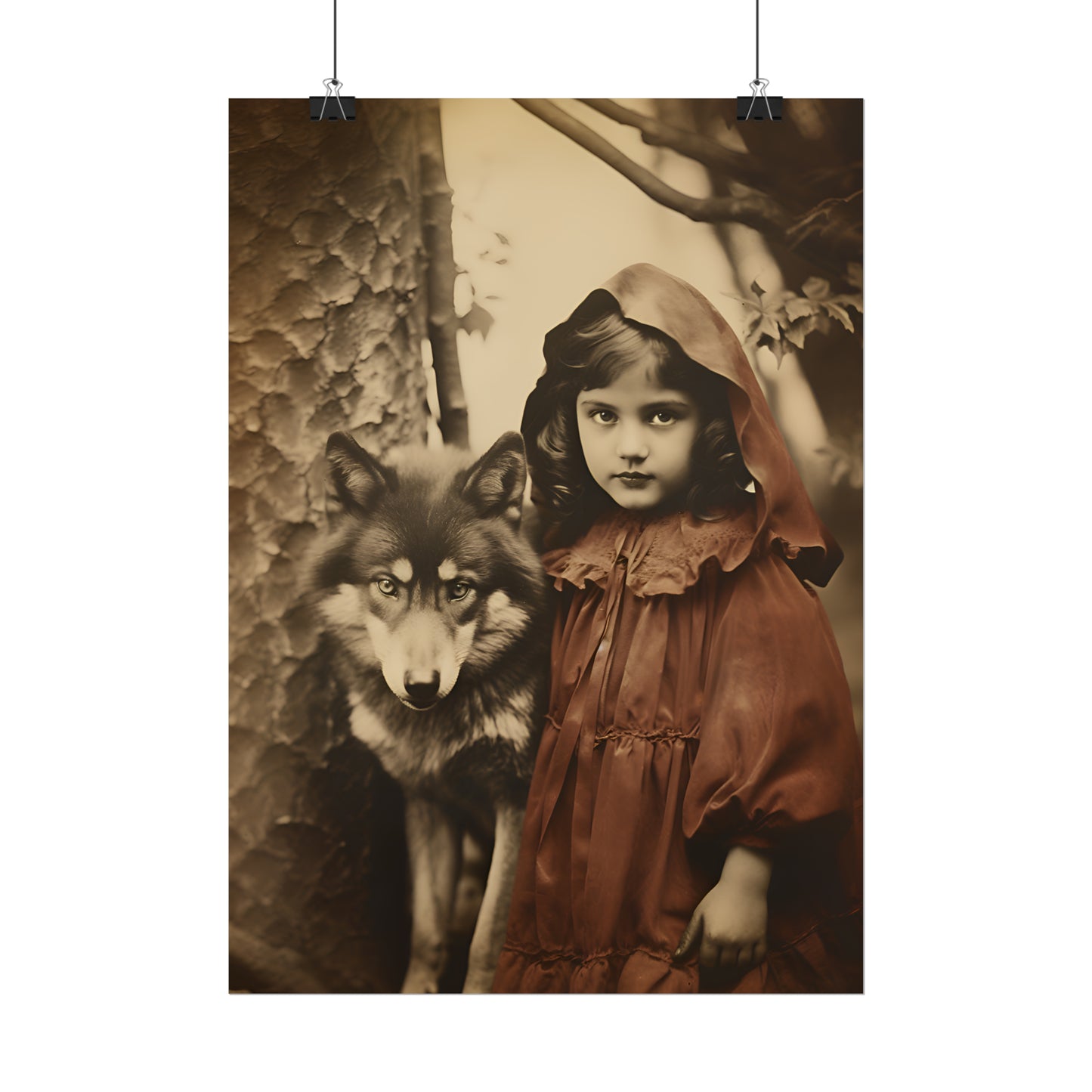 Little Red Riding Hood, Red Riding Hood Poster, Fairy Tale Art Print, Vintage Art Print, Vintage Photography Print, Fairy Tale Poster