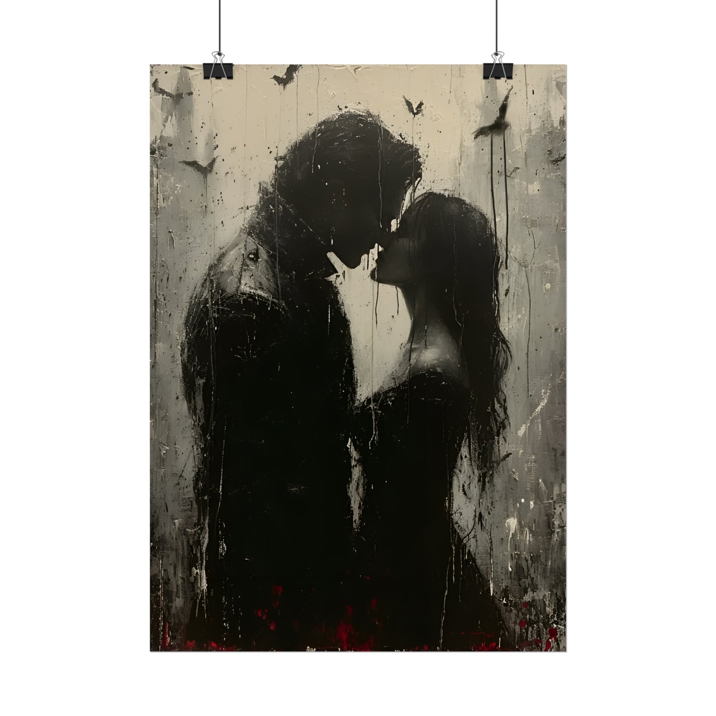 A Gothic Rendezvous, Dark Romance, Gothic Valentines, Gothic Gift, Dark Home Decor, Gothic Wall Art, Art Print, Vampire Poster, Gothic Art