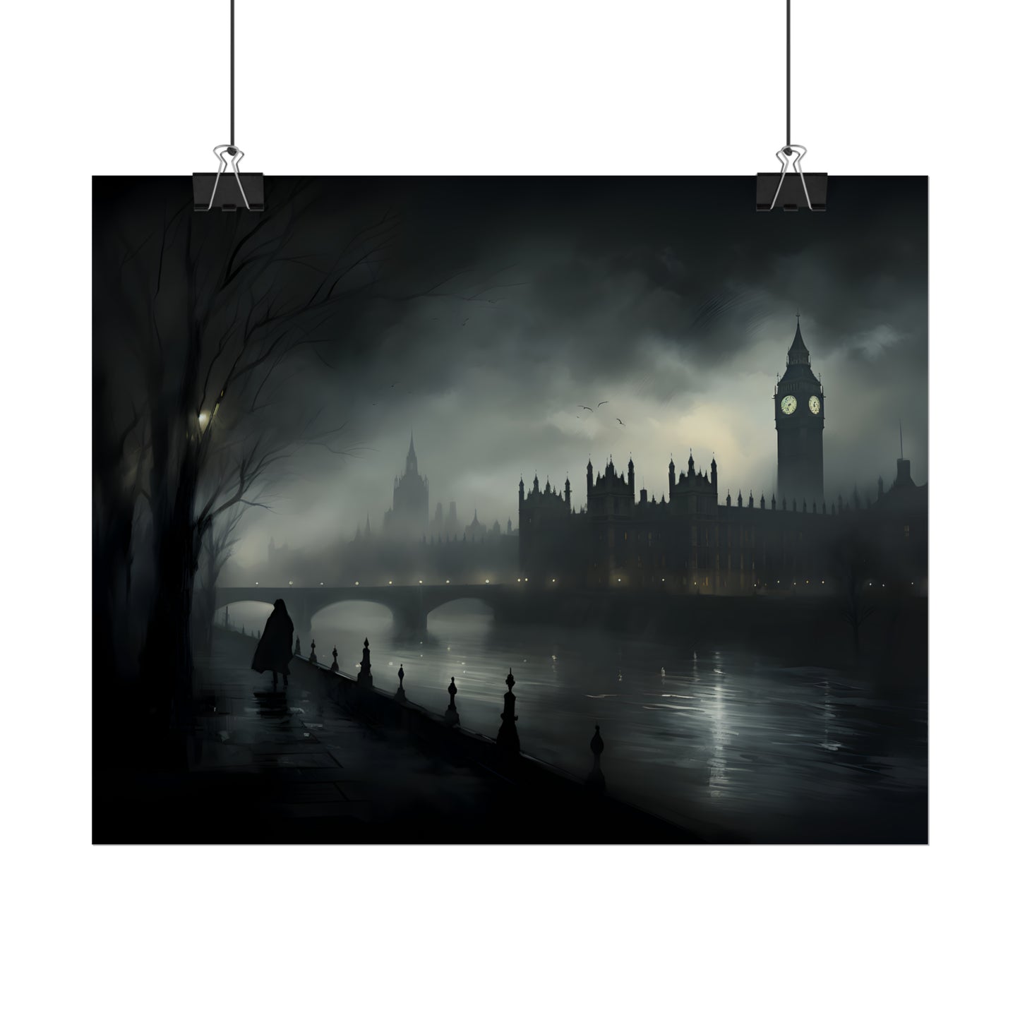 Victorian London Print, London Poster, London cityscape, London Skyline, Vintage Art Print, Gothic Architecture, Gothic Wall Art