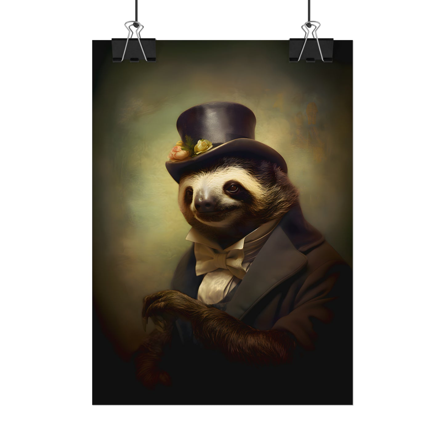 Mr Sloth, Animal in Clothes, Quirky Animal Art, Animal Portrait, Sloth Print, Victorian Sloth, Animal Wall Art, Sloth Lover Gift
