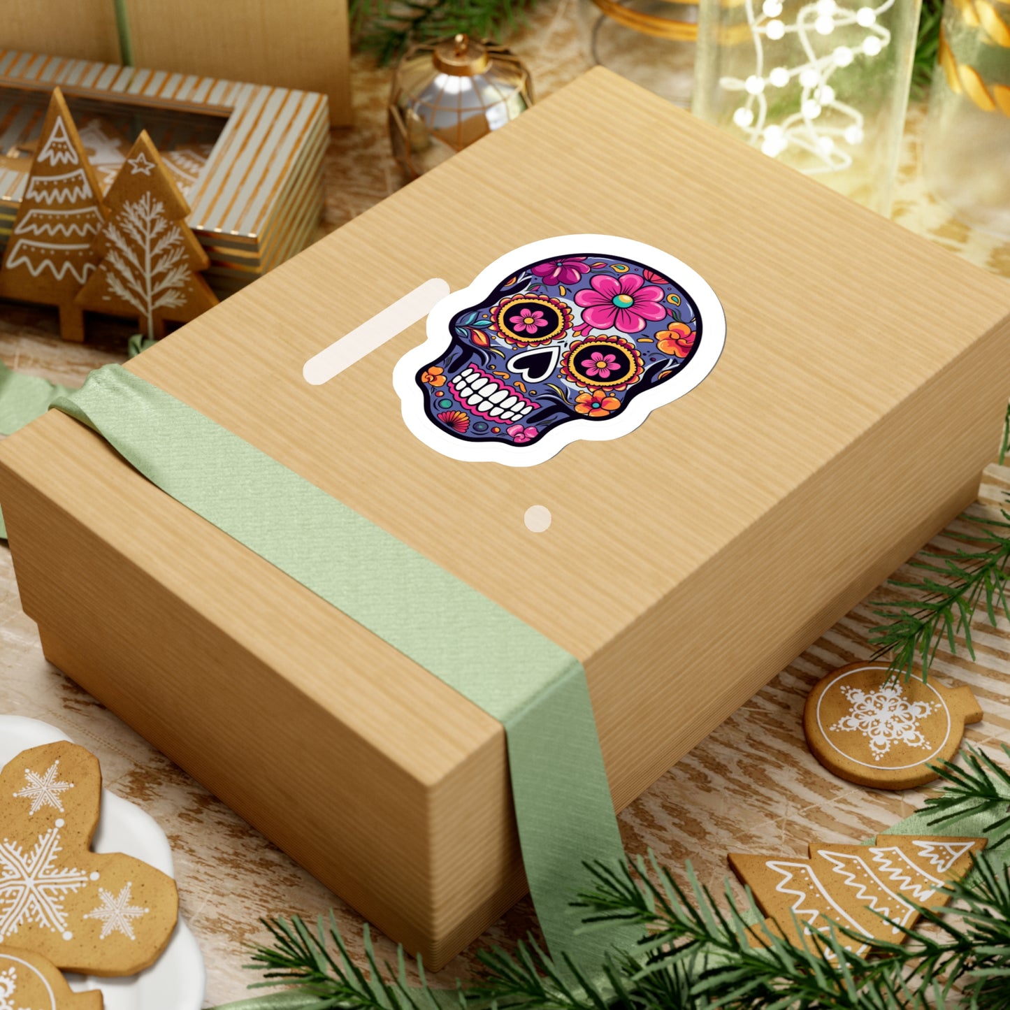 Sugar Skull Sticker, Day Of The Dead Sticker, Halloween Sticker, Tattoo Sticker