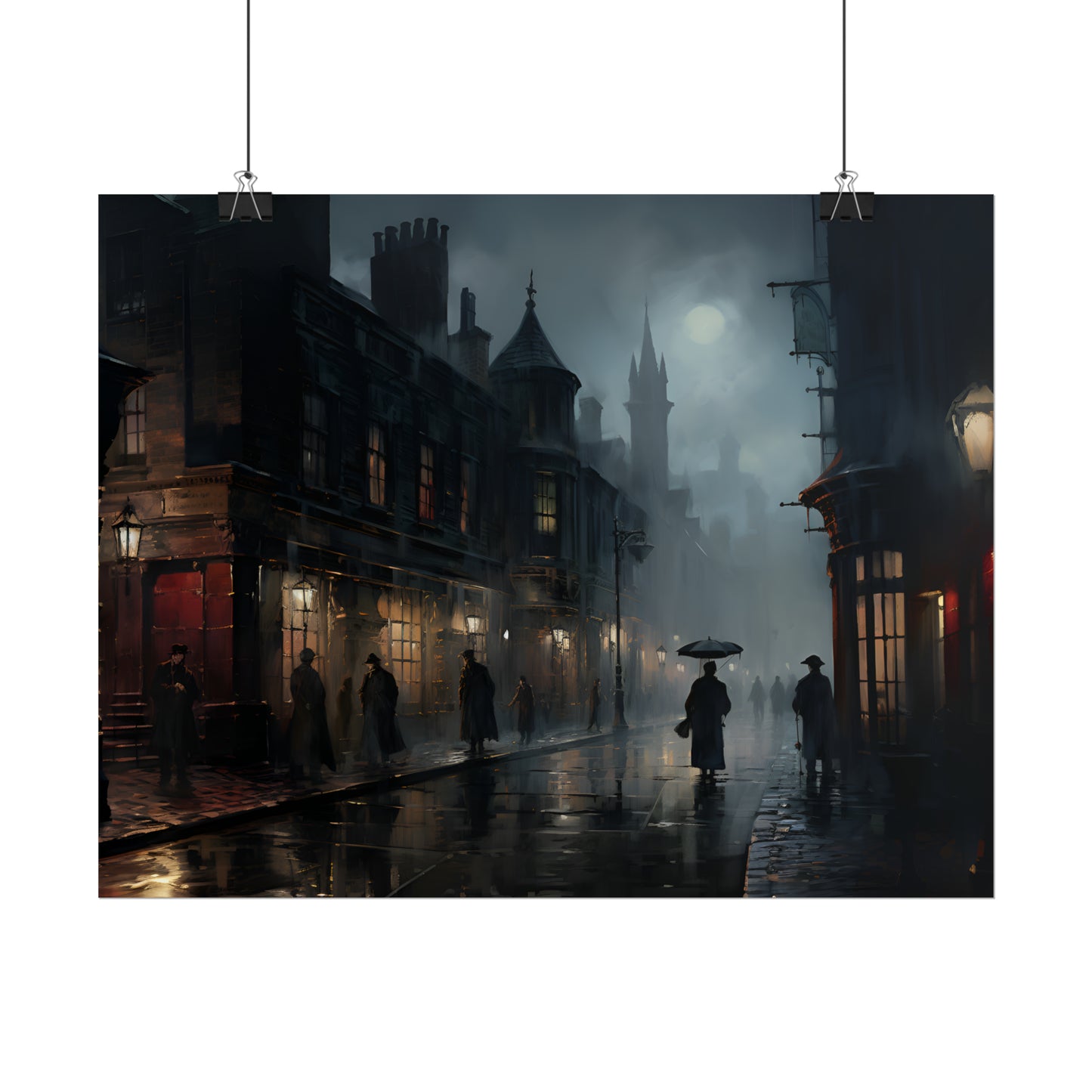 Victorian London Print, London Skyline Poster, Cityscape, Vintage Art Print, Gothic Architecture, Gothic Wall Art, Dickensian Home Decor