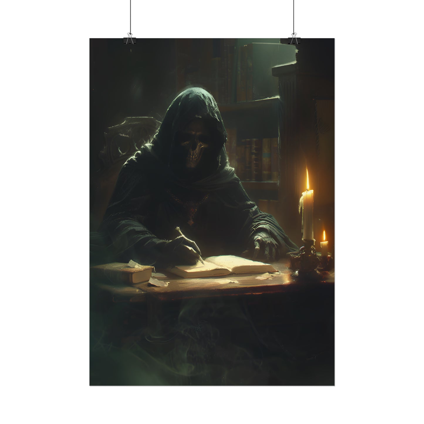 Grim Reaper Poster, Victorian Style Print, Gothic Art Painting, Gothic Home Decor, Dark Academia, Edgar Allan Poe Wall Art