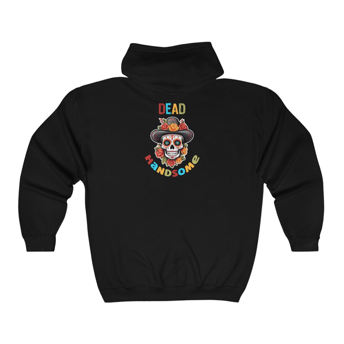 Men's Zip Hoodie Sweatshirt Dead Handsome Day Of The Dead Design