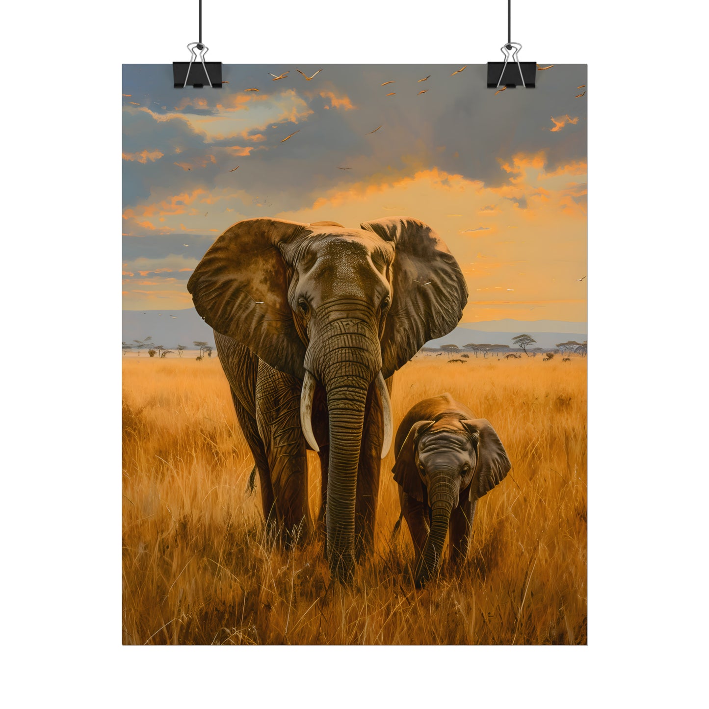 African Elephant Painting, Elephant Picture, Gift For Elephant Lover, Animal Oil Painting, Wildlife Wall Art, African Elephant Poster,