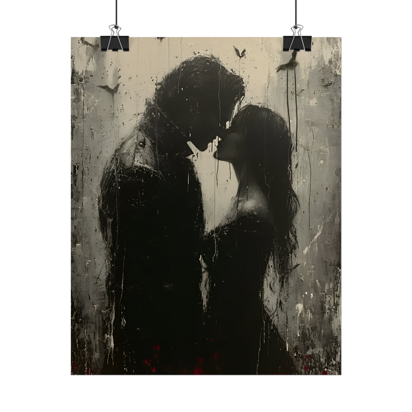 A Gothic Rendezvous, Dark Romance, Gothic Valentines, Gothic Gift, Dark Home Decor, Gothic Wall Art, Art Print, Vampire Poster, Gothic Art