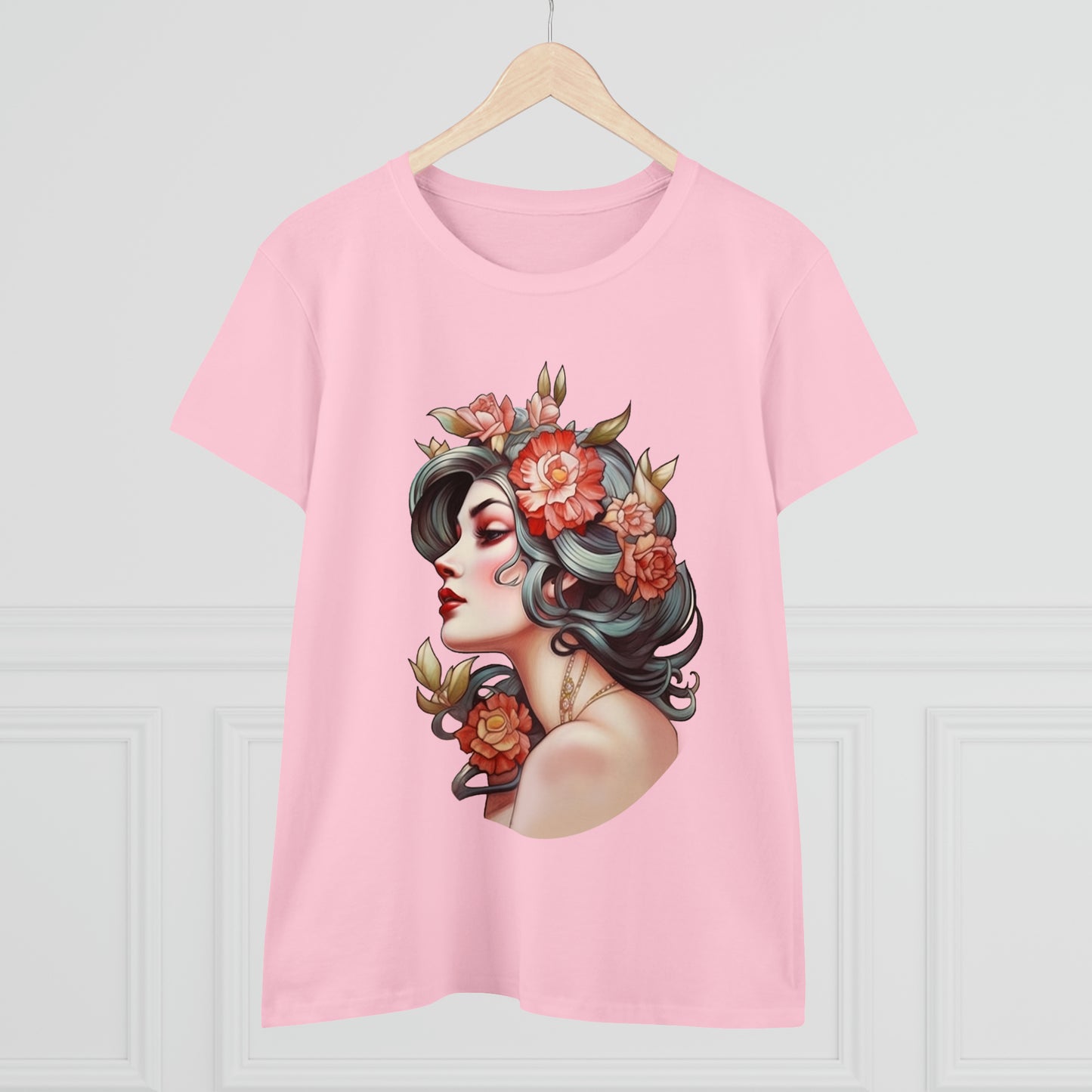 Women's Cotton T-Shirt Tattoo Lady Design