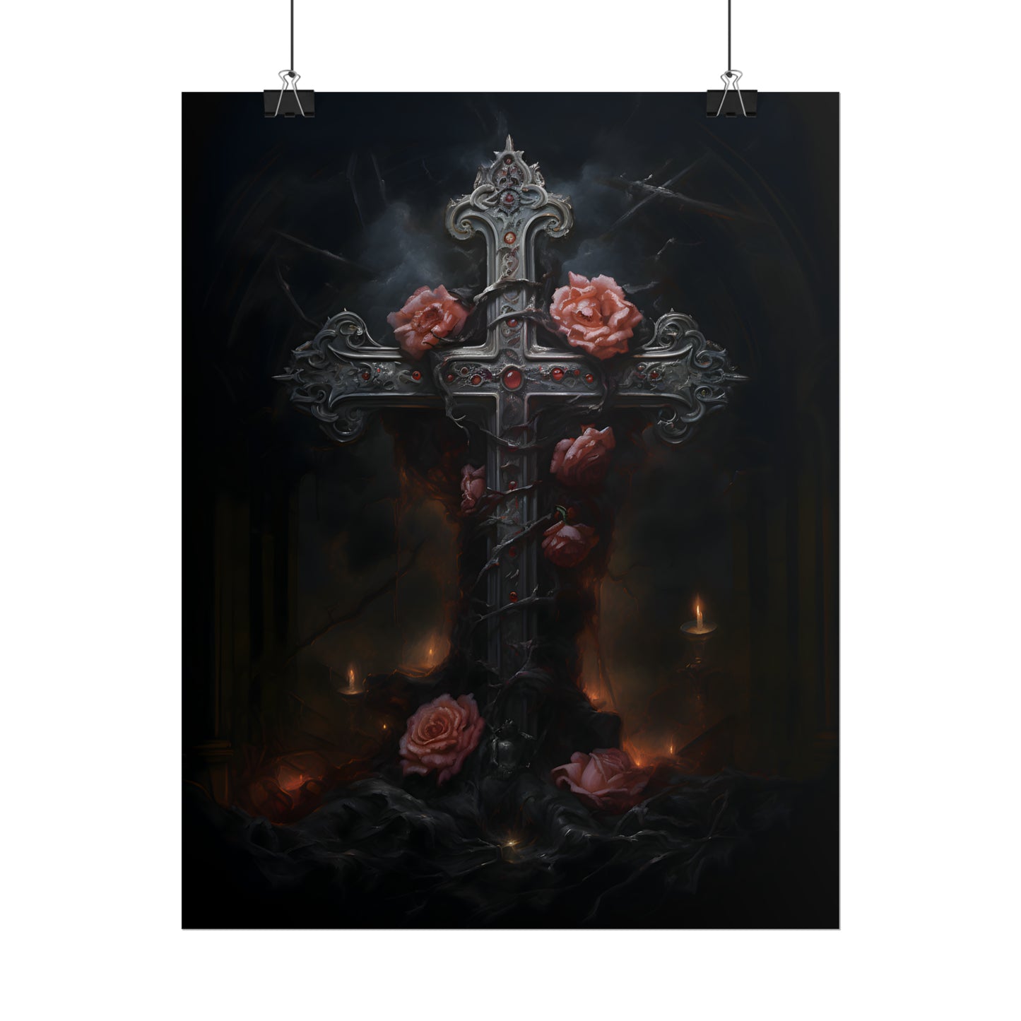 Cross of Stone, Gothic Poster, Art Poster Print, Gothic Home Decor, Gothic Gift, Dark Art Poster, Dark Academia, Gothic Wall Art