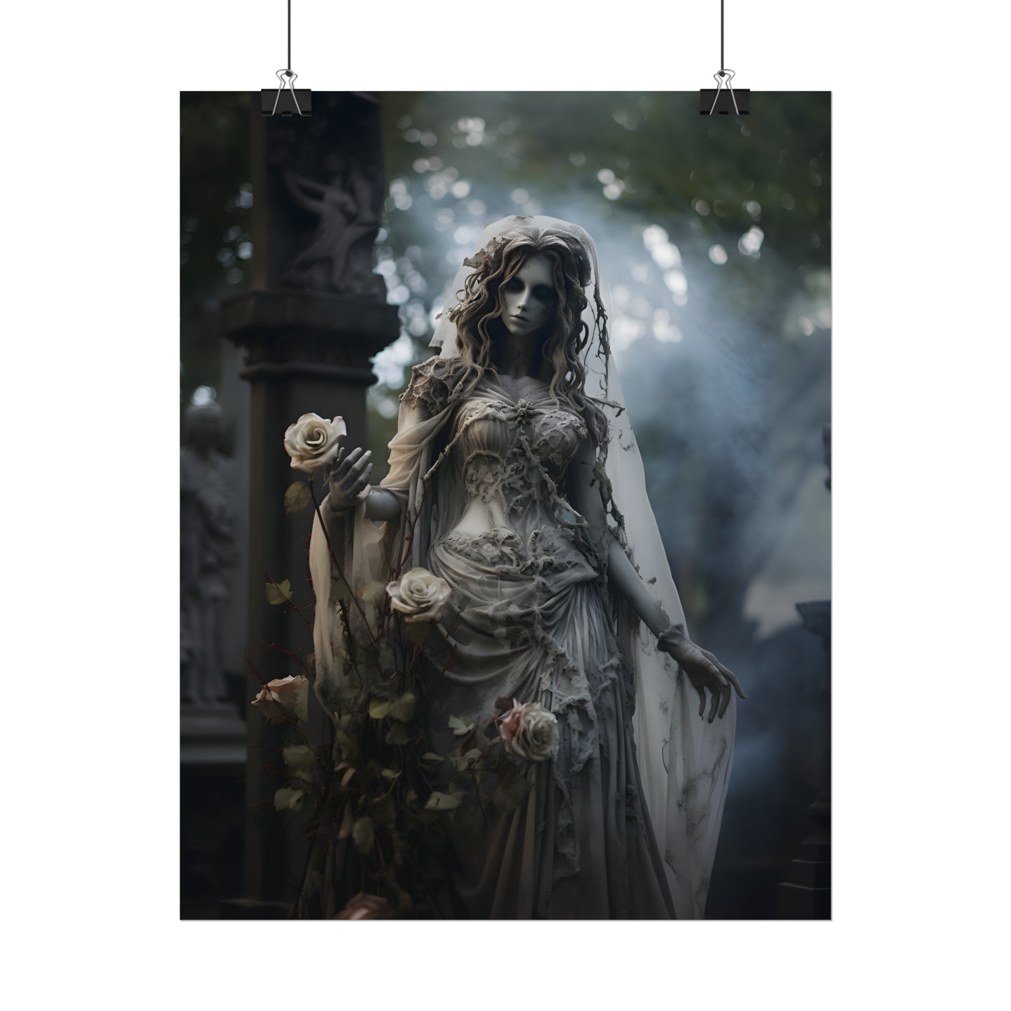 Undead Bride, Zombie Wedding, Gothic Wedding Decor, Gothic Bride, Halloween Bride, Gothic Wedding Wall Art,