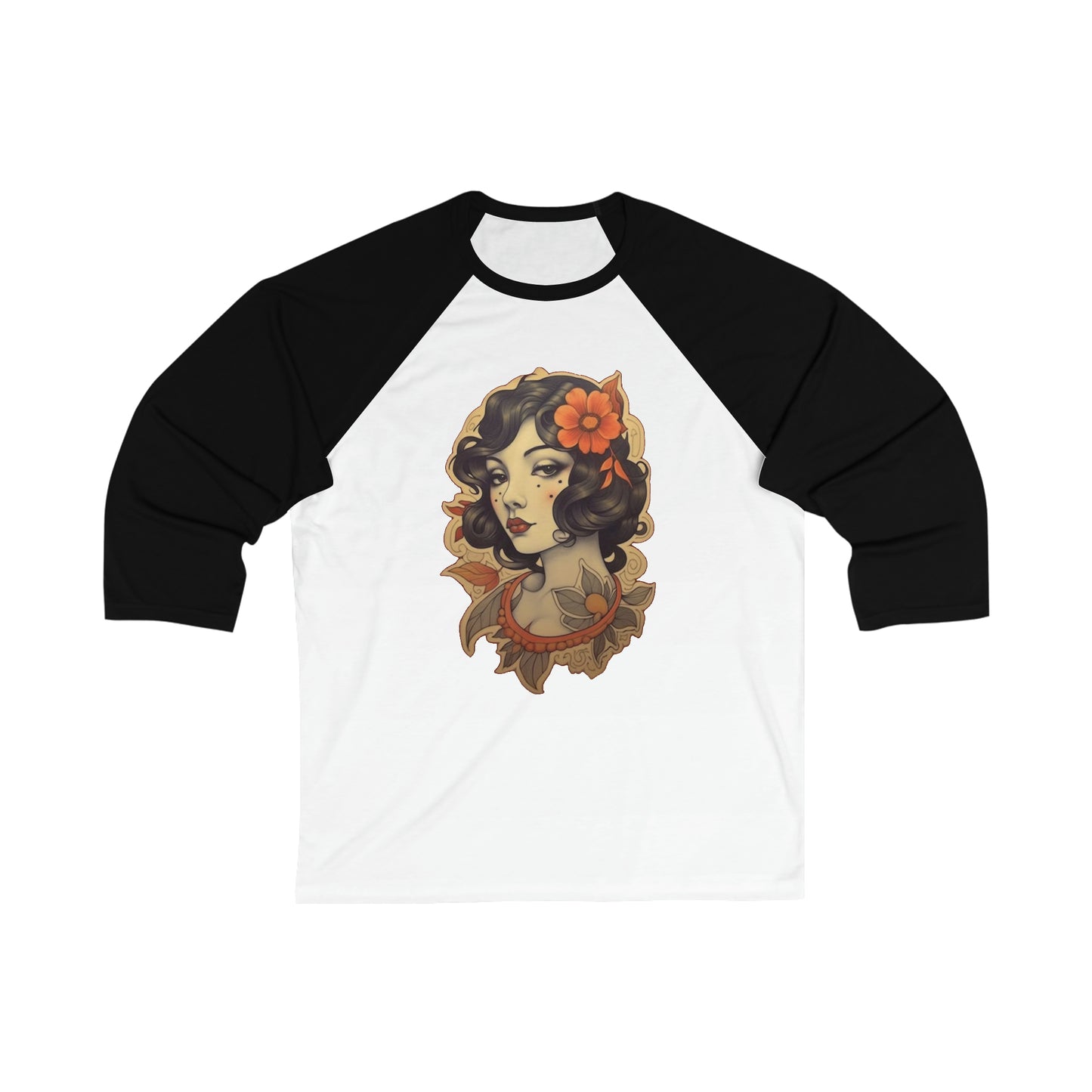 Men's Baseball T-Shirt Vintage Tattoo Lady