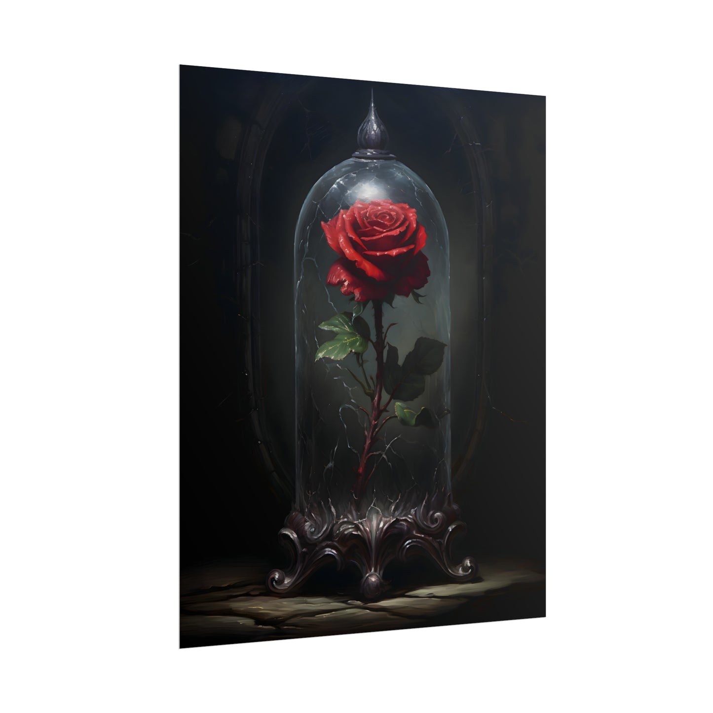 Gothic Rose Print, Crimson Enchantment, Art Poster Print, Dark Academia, Gothic Romance, Gothic Decor, Romantic poster