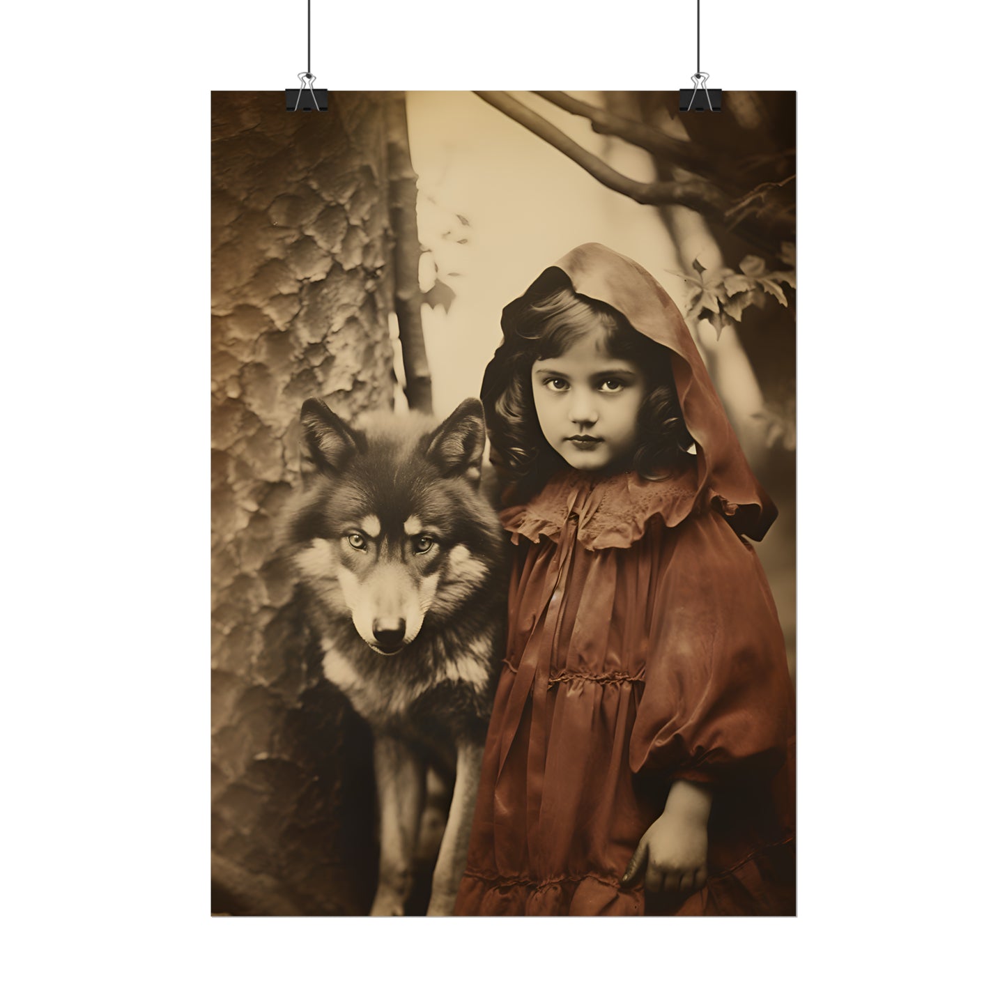 Little Red Riding Hood, Red Riding Hood Poster, Fairy Tale Art Print, Vintage Art Print, Vintage Photography Print, Fairy Tale Poster