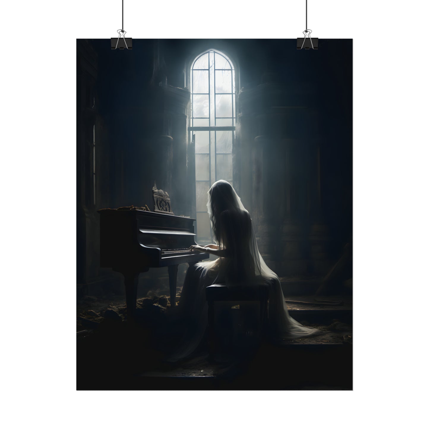 Gothic Print, Piano Player Poster, Art Poster Print, Gothic Home Decor, Dark Academia, Gothic Romance.