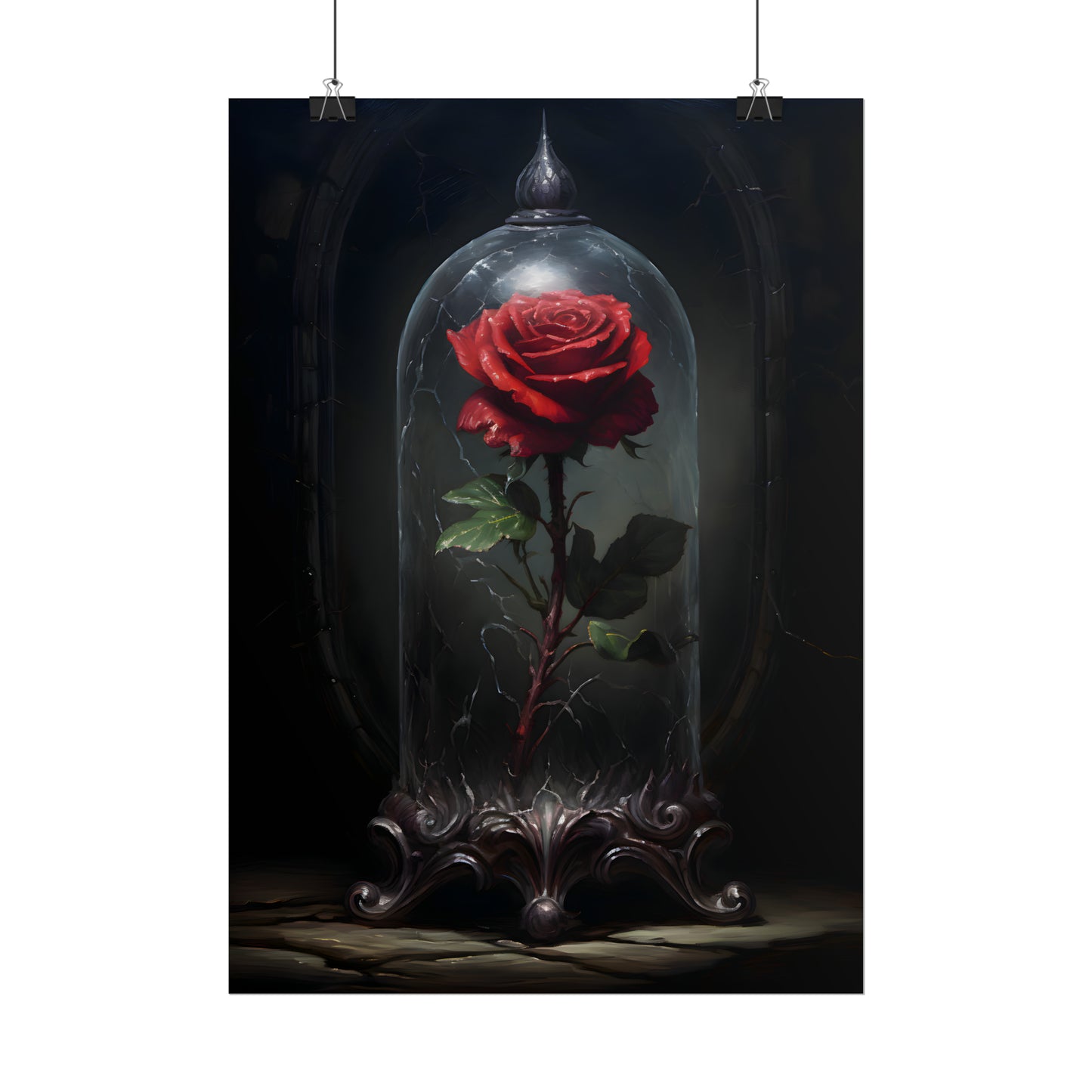 Gothic Rose Print, Crimson Enchantment, Art Poster Print, Dark Academia, Gothic Romance, Gothic Decor, Romantic poster