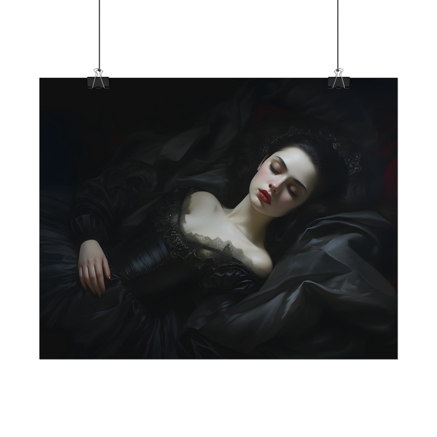 Gothic Sleeping Beauty, Fairy Tale Art Print, Dark Fairy Tale, Gothic Home Decor, Gothic Wall Art, Dark Art Print,