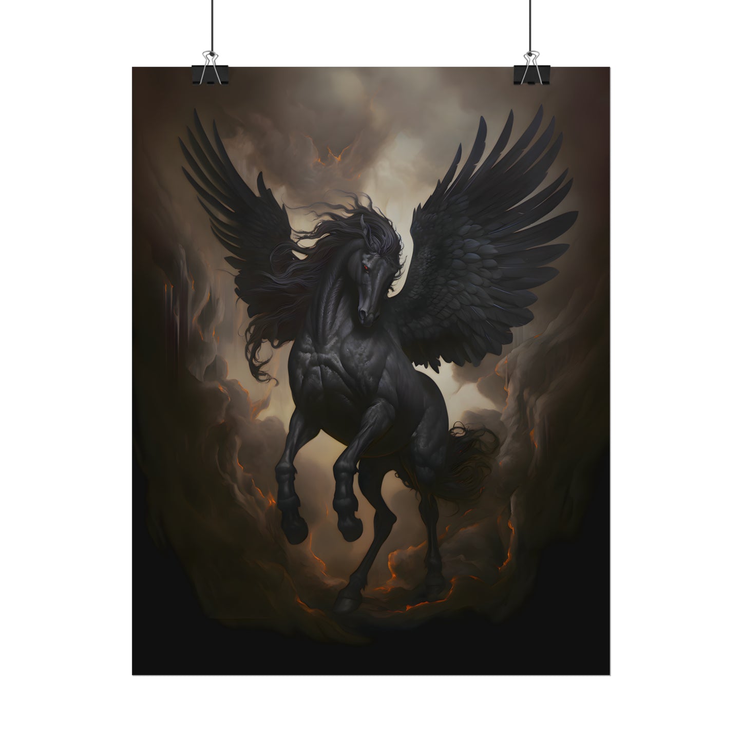 Dark Pegasus, Greek Mythology Art, Winged Horse, Dark Fantasy Poster, Dark Academia, Pegasus Wall Art