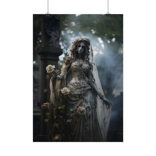 Undead Bride, Zombie Wedding, Gothic Wedding Decor, Gothic Bride, Halloween Bride, Gothic Wedding Wall Art,