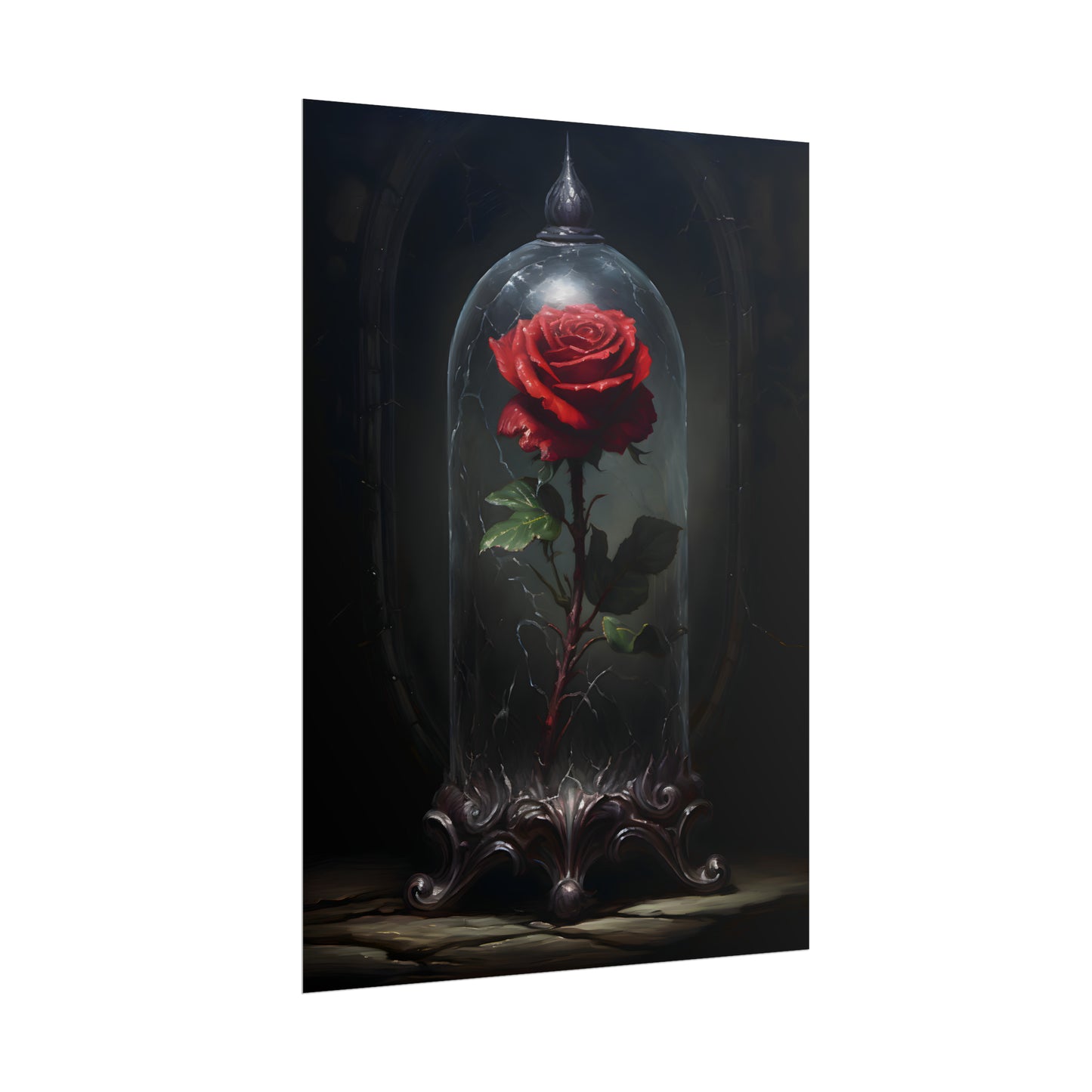 Gothic Rose Print, Crimson Enchantment, Art Poster Print, Dark Academia, Gothic Romance, Gothic Decor, Romantic poster