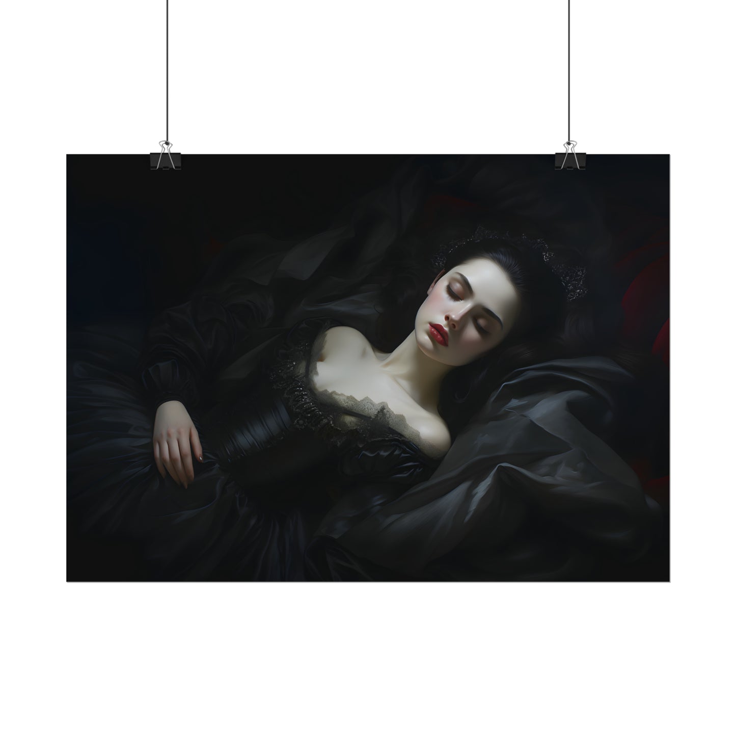 Gothic Sleeping Beauty, Fairy Tale Art Print, Dark Fairy Tale, Gothic Home Decor, Gothic Wall Art, Dark Art Print,