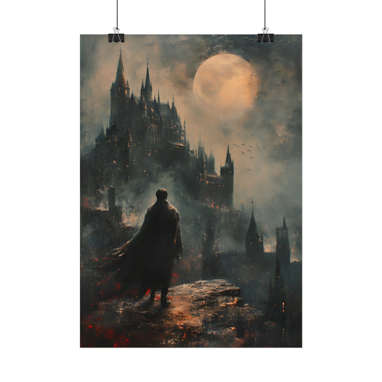 Dracula Poster, Dracula Wall Art, Vampire Print, Gift for Horror Fan, Gothic Wall Art, Dark Academia, Vampire Oil Painting, Count Dracula Picture