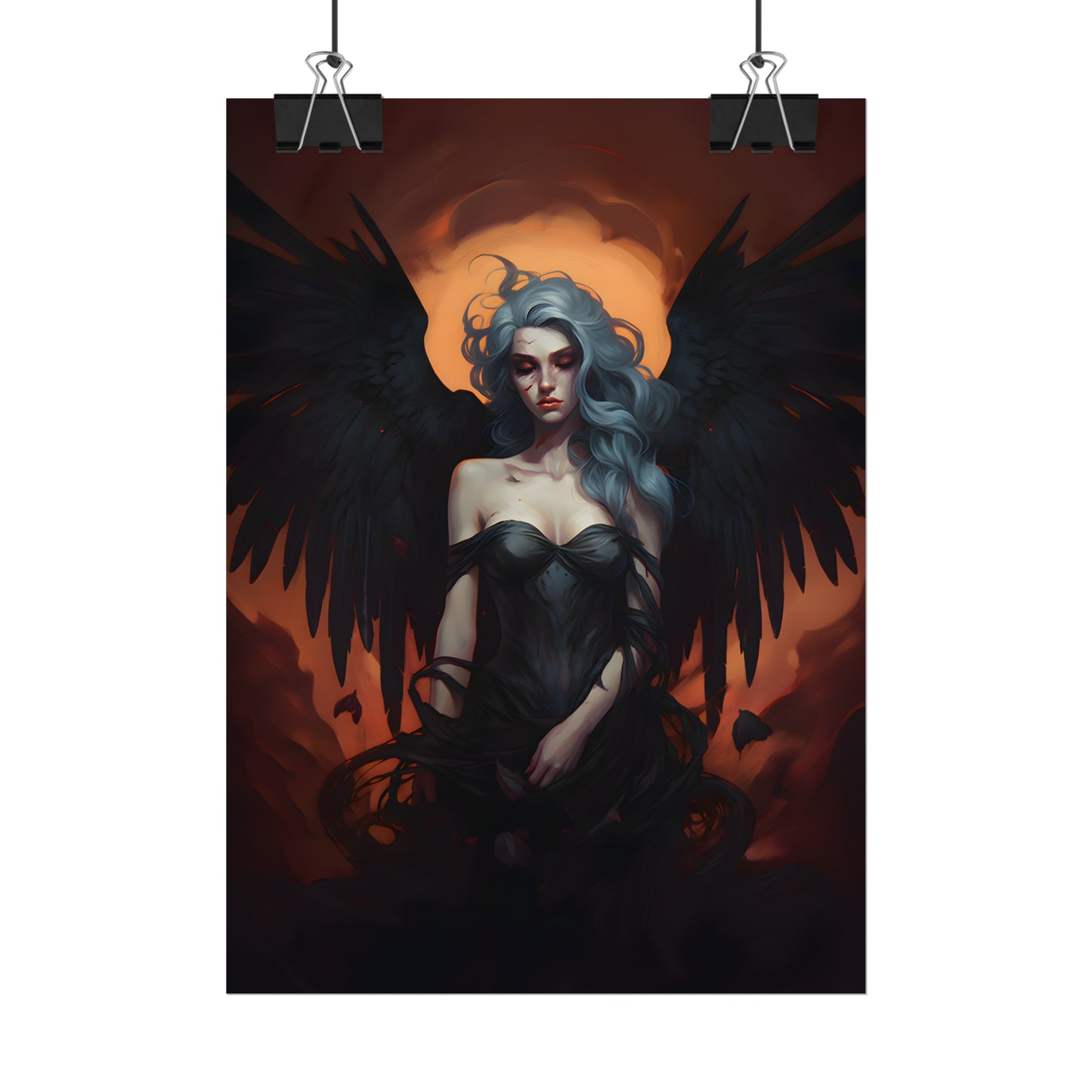 Gothic Angel Print, To Hell And Back, Empowerment Poster, Gift For Her, Angel Art, Gothic Home Decor, Goth Wall Art