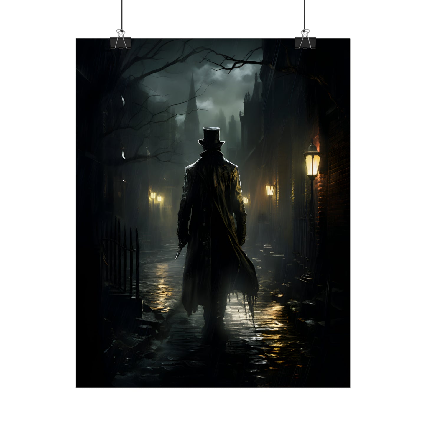 Jack The Ripper, Gothic Art Print, Victorian Style Poster, Gothic Gift, Victorian London, Gothic Home Decor, Dark Academia, Gothic Wall Art