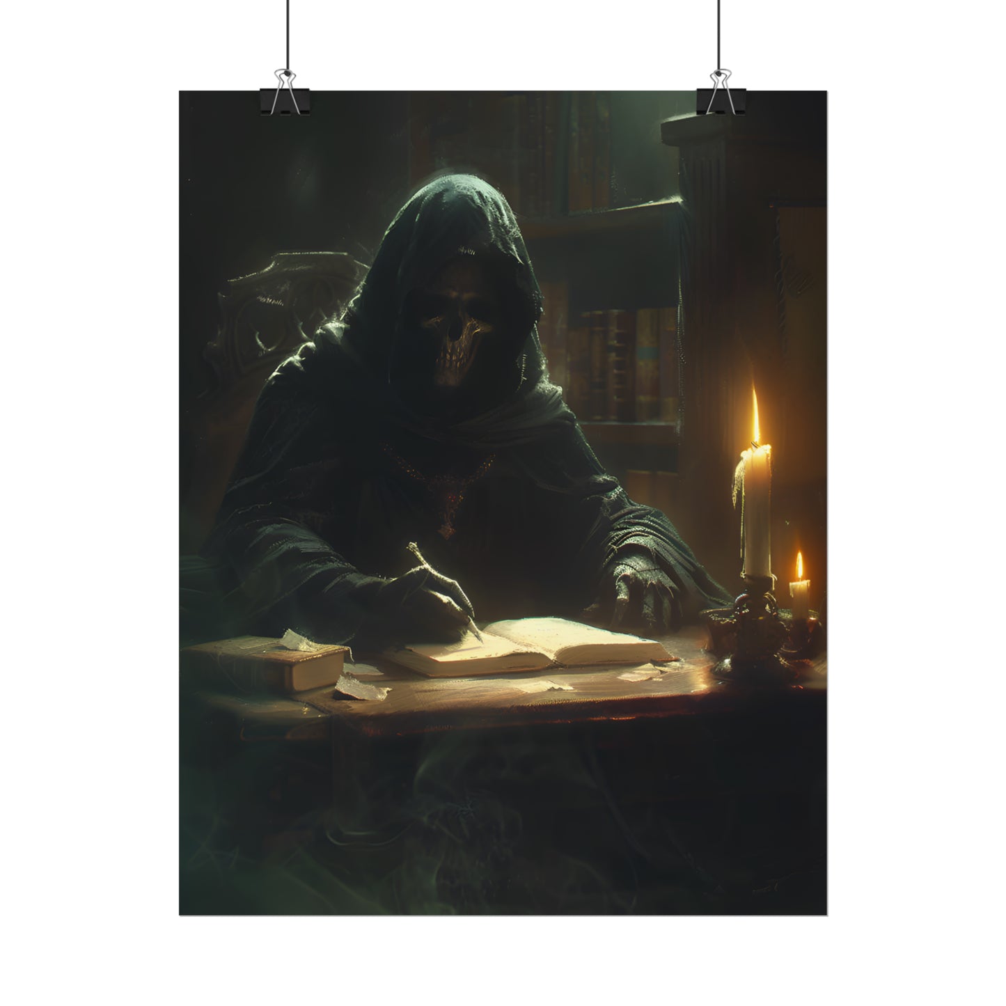 Grim Reaper Poster, Victorian Style Print, Gothic Art Painting, Gothic Home Decor, Dark Academia, Edgar Allan Poe Wall Art