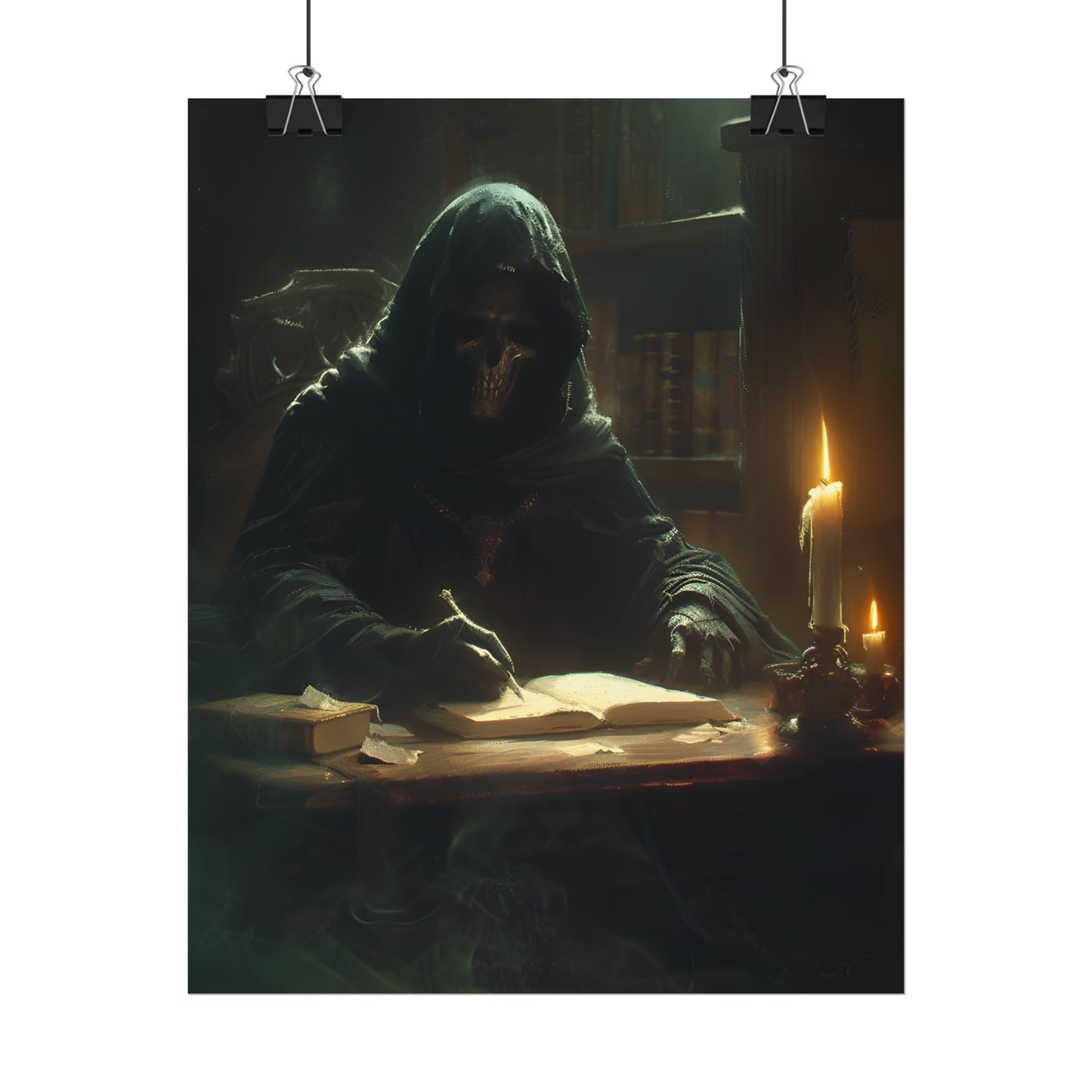 Grim Reaper Poster, Victorian Style Print, Gothic Art Painting, Gothic Home Decor, Dark Academia, Edgar Allan Poe Wall Art