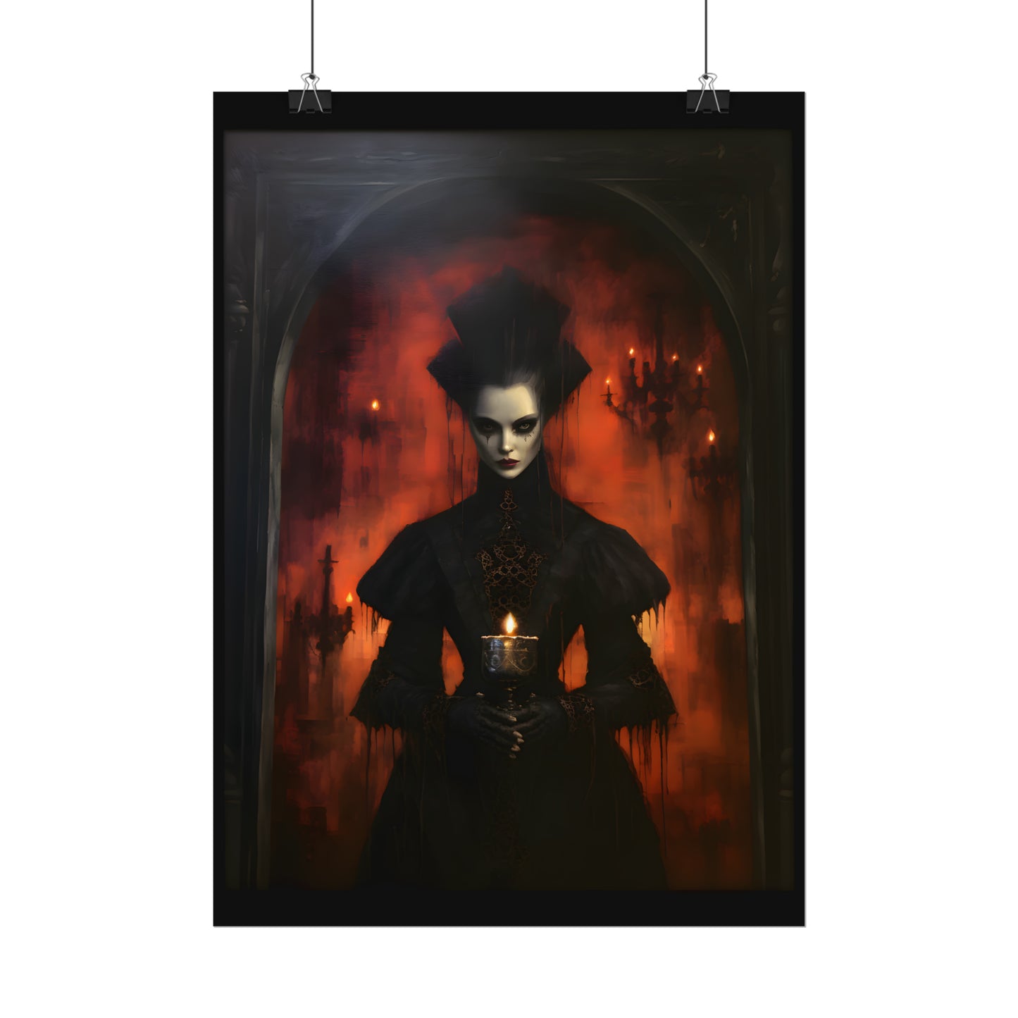 High Priestess Art, Witch Print, Gothic Wall Art, Occult Poster, Wiccan Decor, Dark Wall Hanging, Pagan Decor, Dark Academia