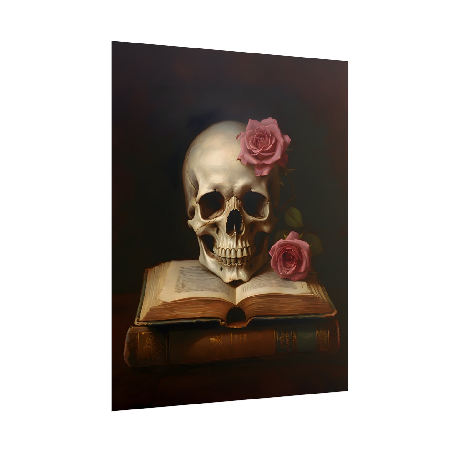 Eternal Wisdom, Gothic Skull Print, Gothic poster, Gothic Home Decor, Gothic Art Print, Dark Academia, Art Poster Print, Oil Painting