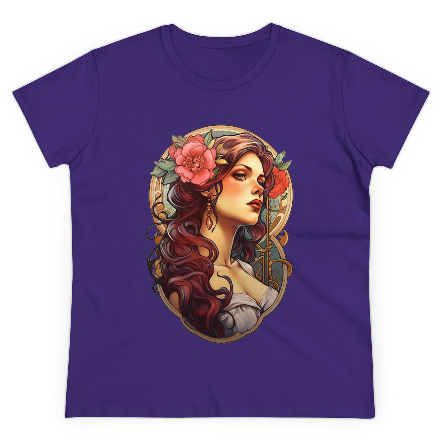 Women's Cotton T-Shirt with Beautiful Tattoo Lady Design